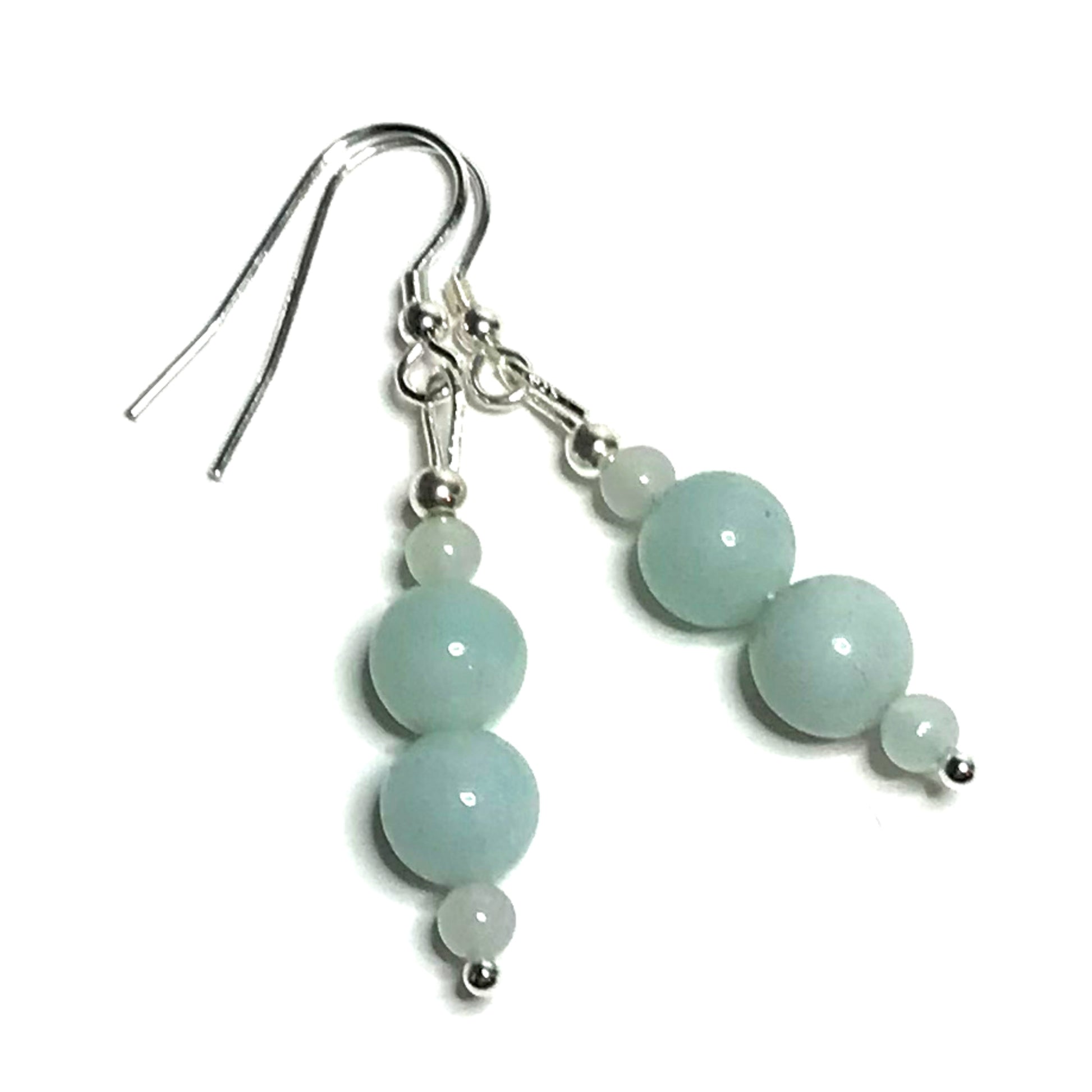 Pale green crystal dangle earrings