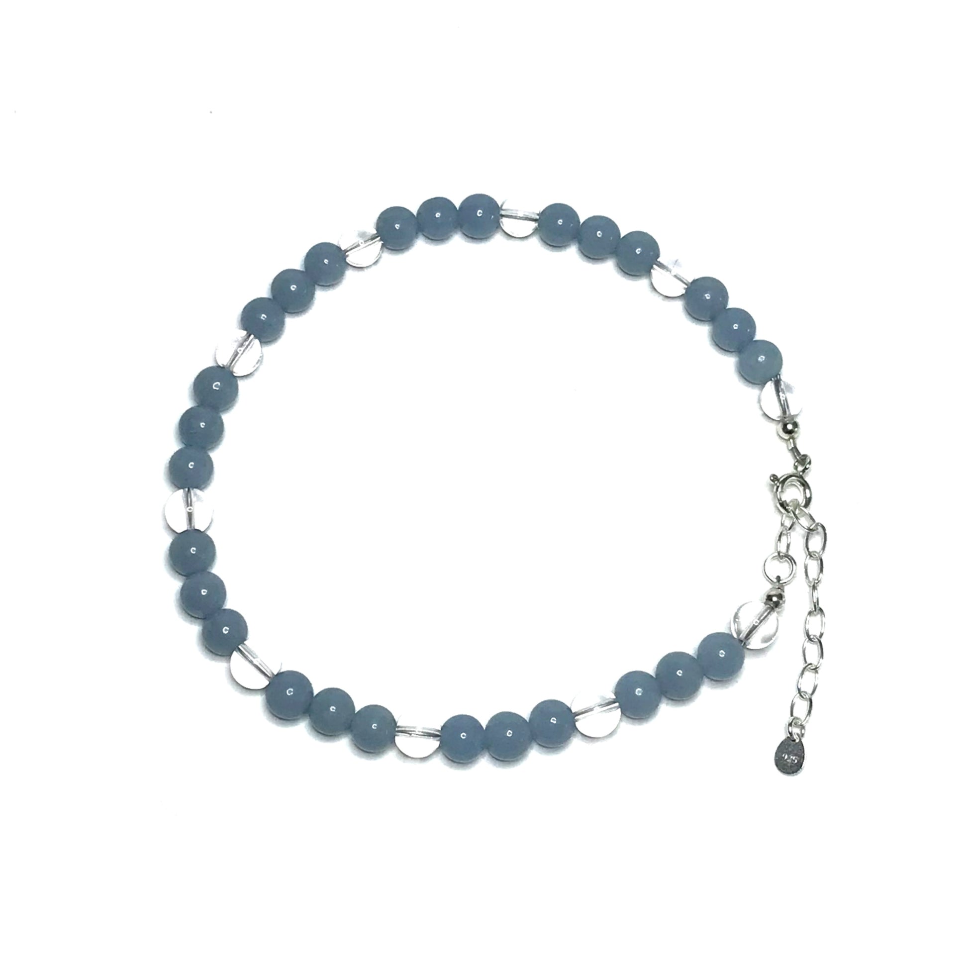 Angelite and clear quartz bracelet