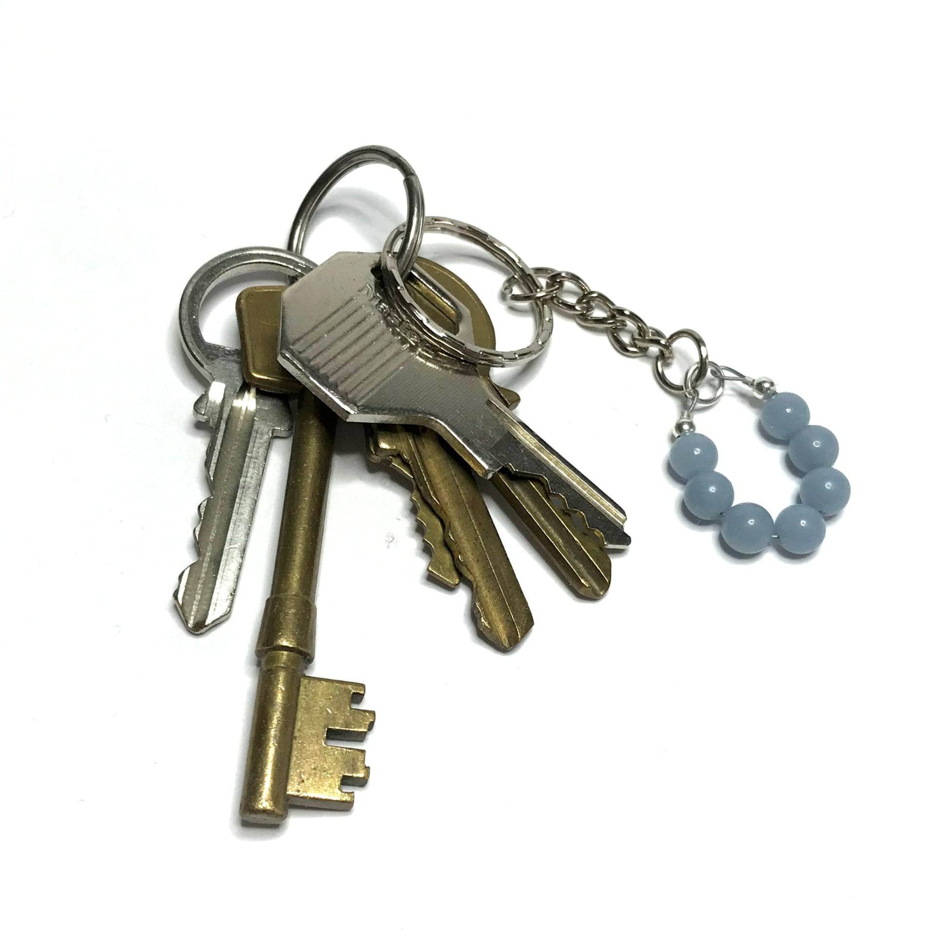 Angelite keychain with keys