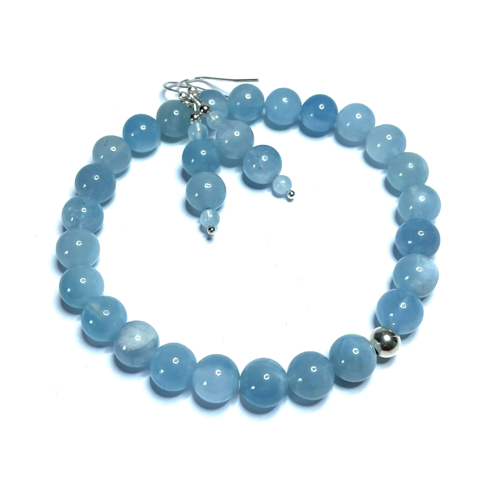 Aquamarine Bracelet and Earrings Set