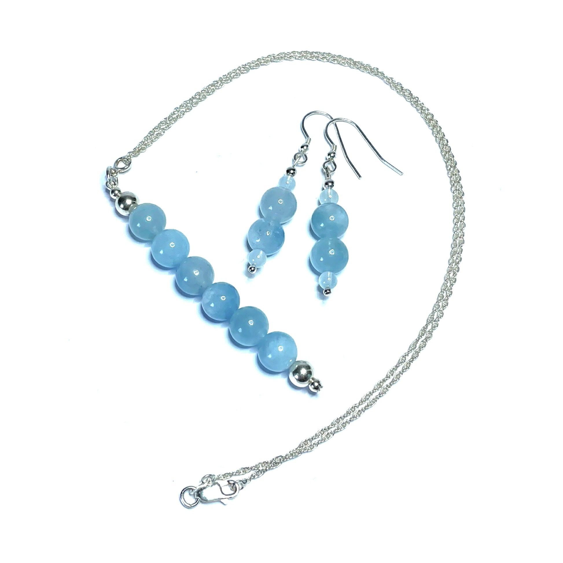Aquamarine Pendant and Earrings Set