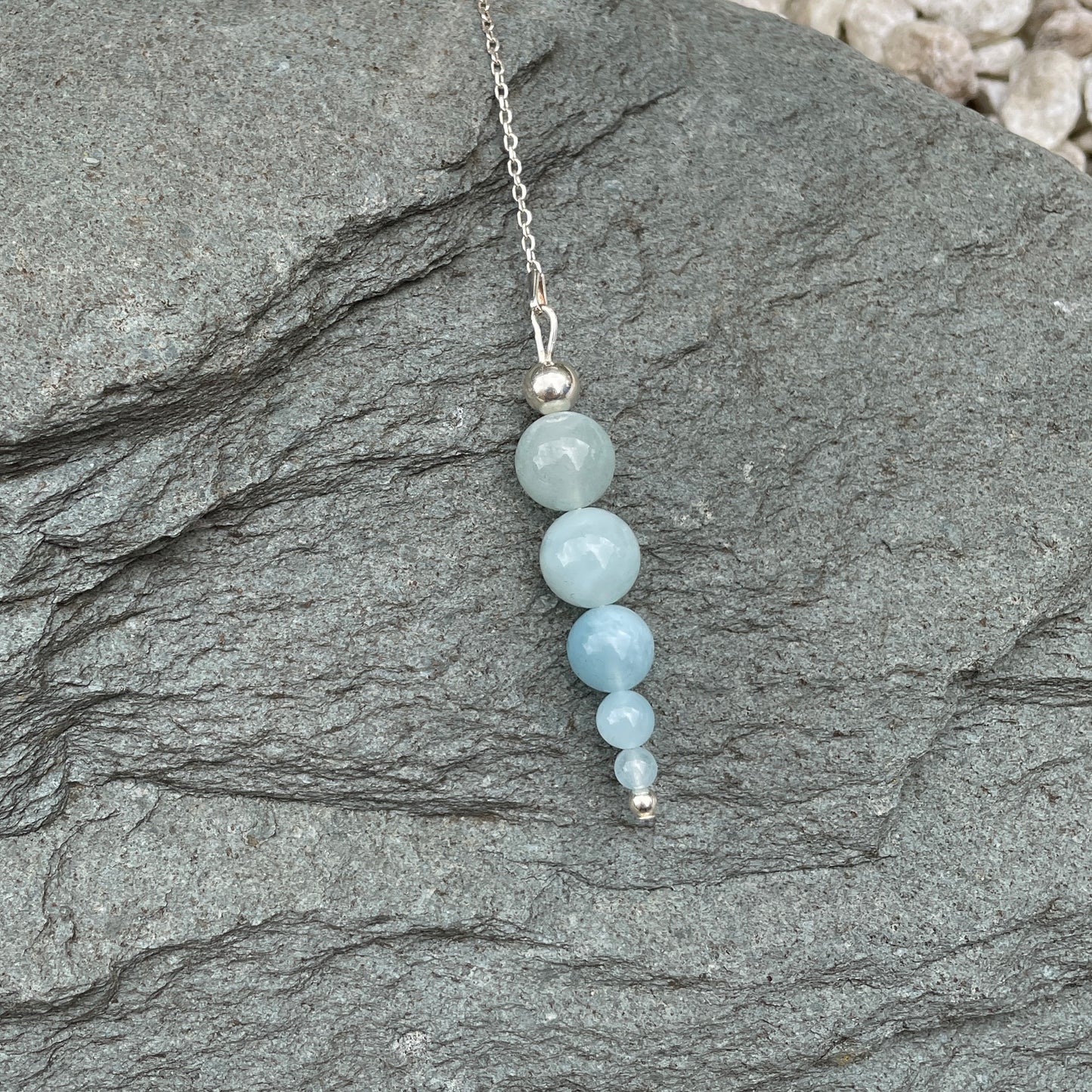 Aquamarine gemstone pendulum