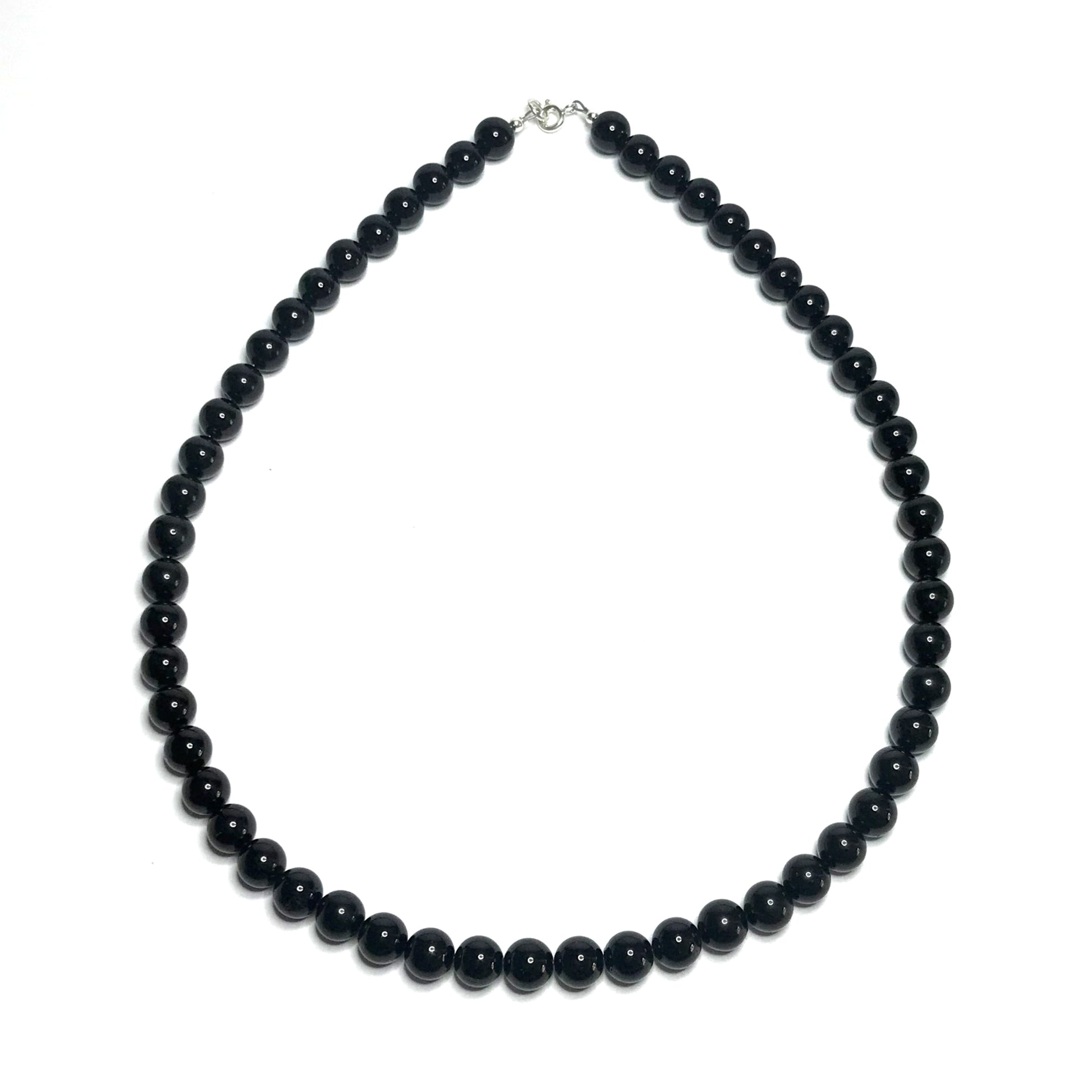 Black gemstone beaded necklace
