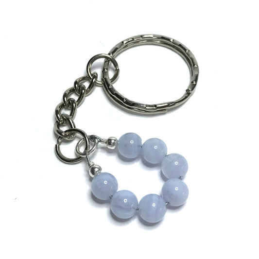 Blue lace agate keychain