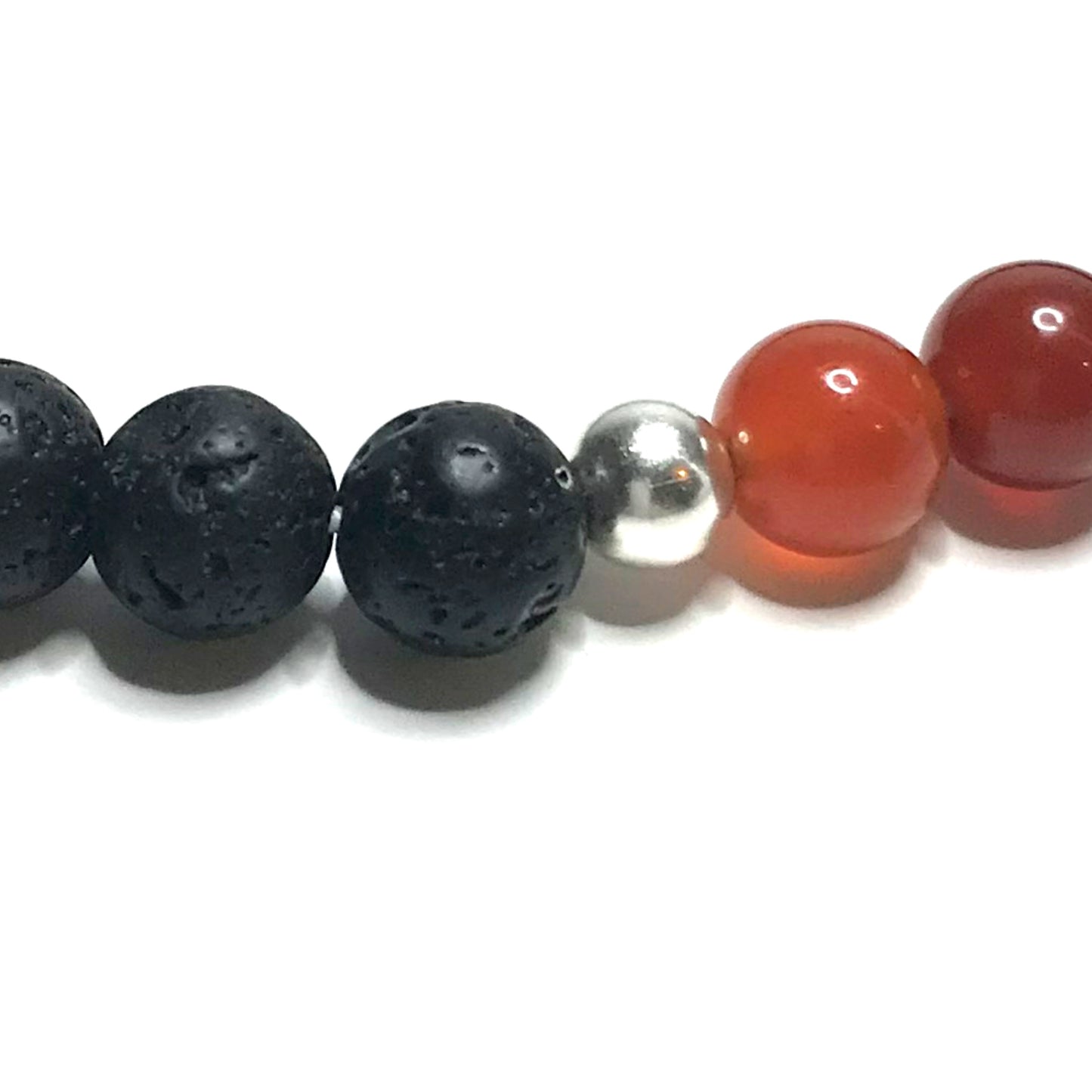 Carnelian with Lava Rock Bracelet