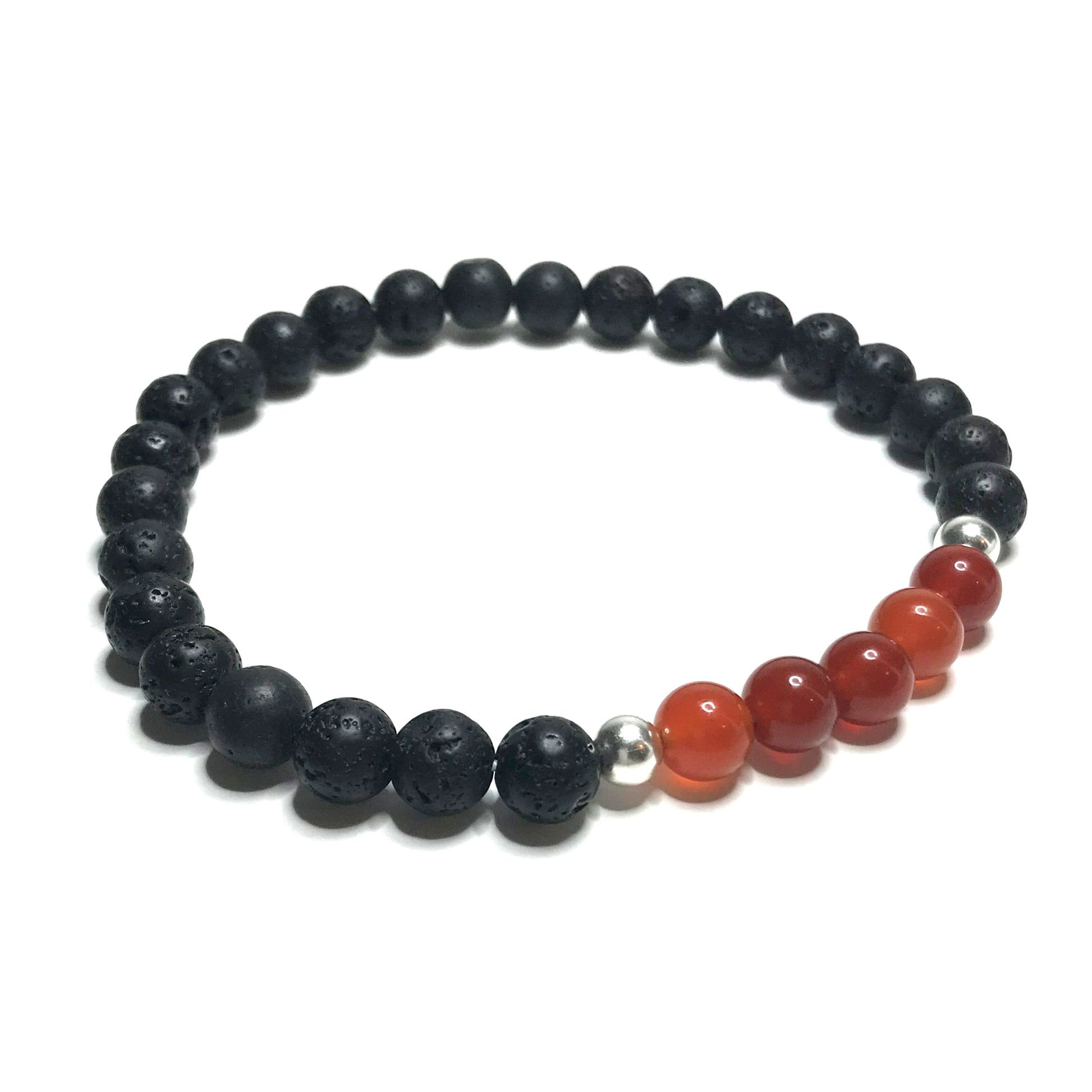 Carnelian with Lava Rock Bracelet