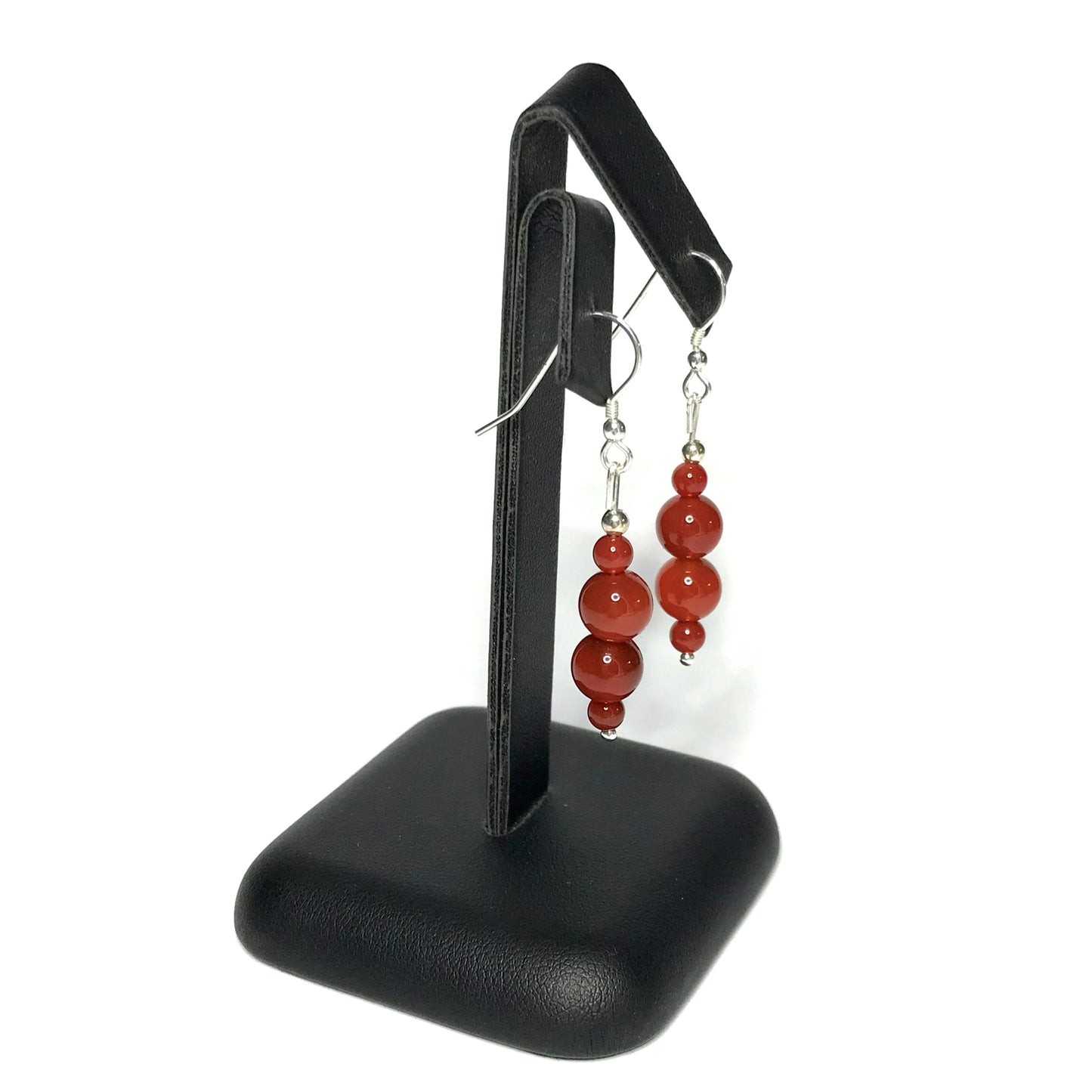 Carnelian crystal drop earrings