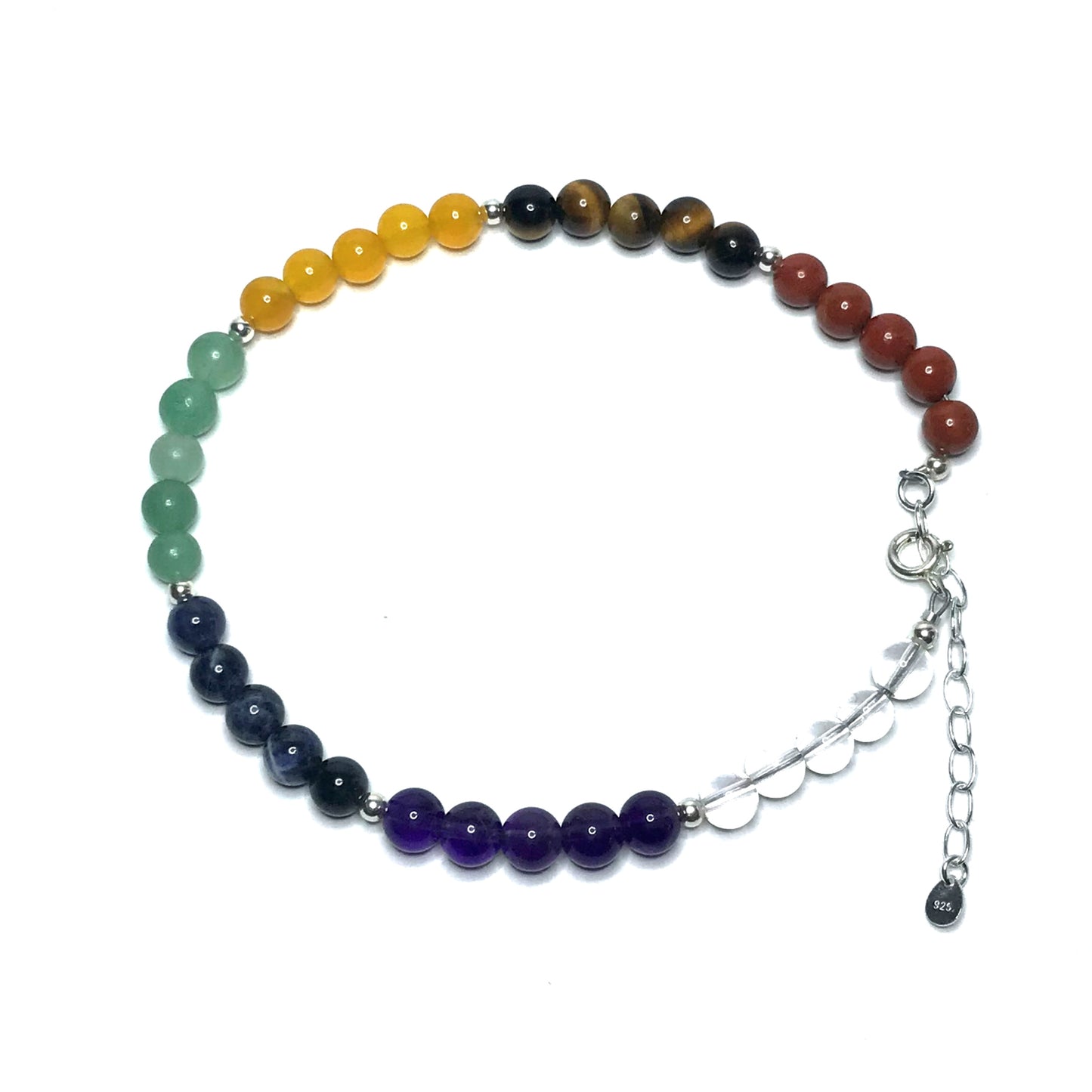 Beaded crystal chakra anklet