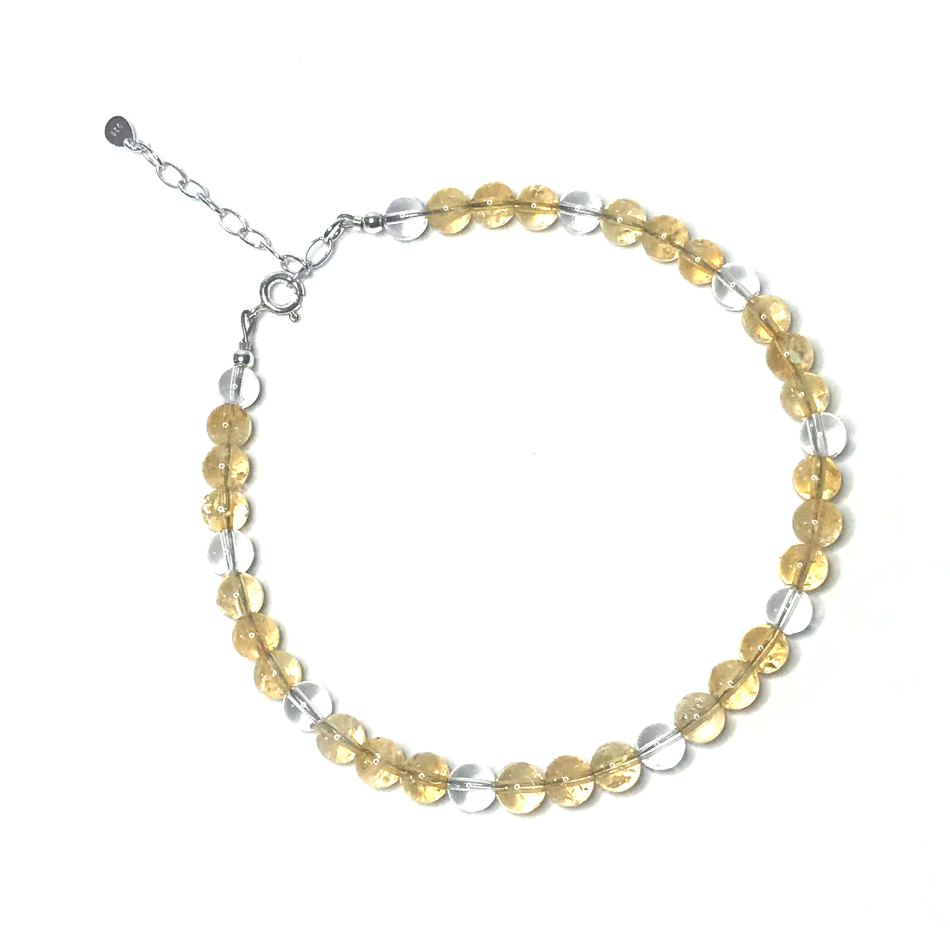 Citrine anklet with sterling silver extender chain