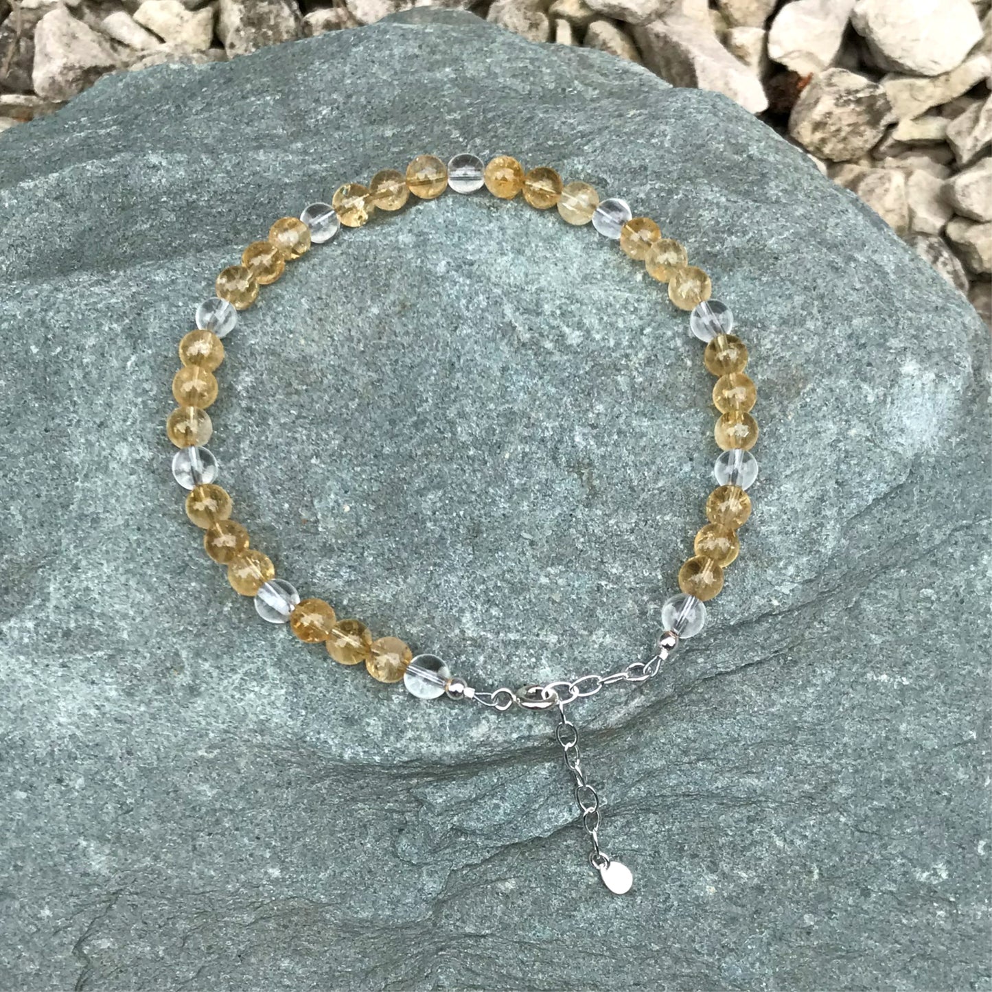 Citrine beaded anklet