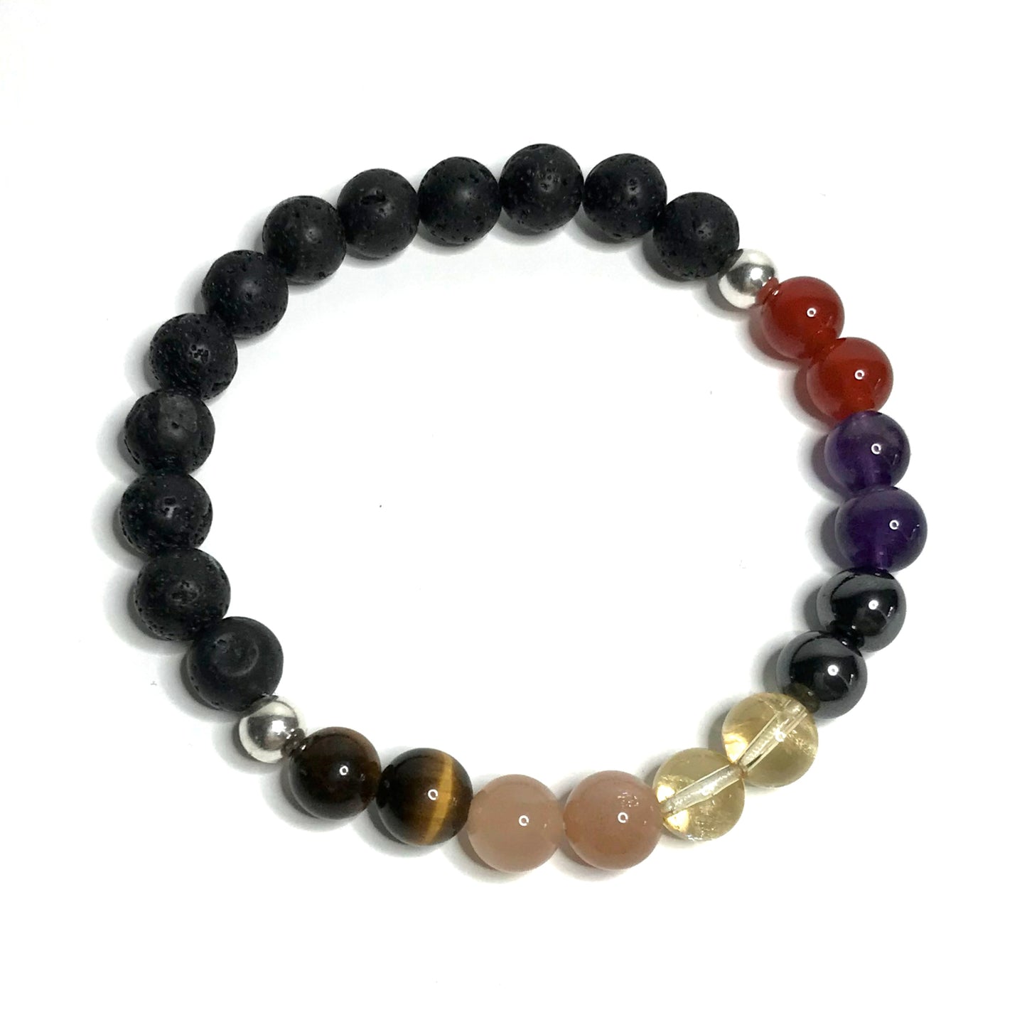 Confidence crystal bead bracelet with lava rock