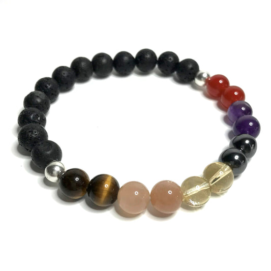 Confidence bracelet with lava rock