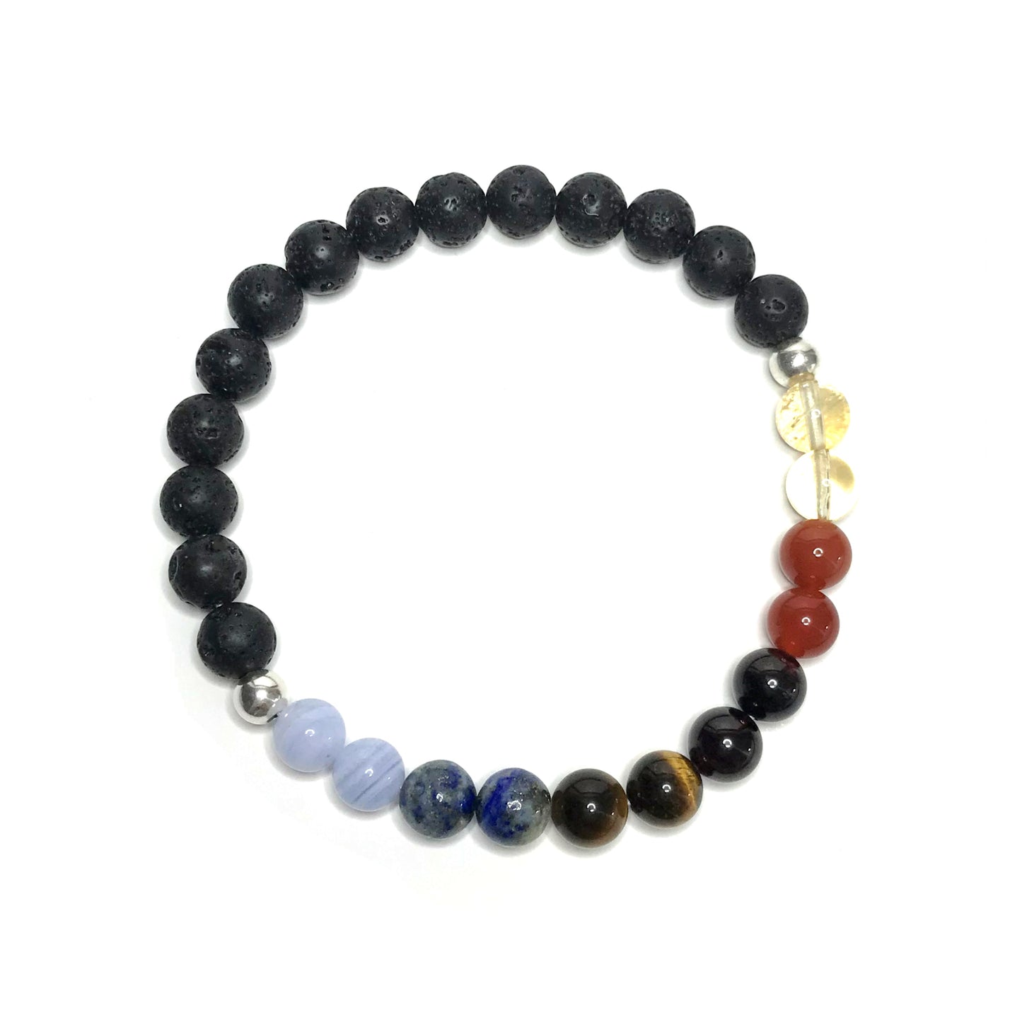 Creativity gemstone bead bracelet with lava