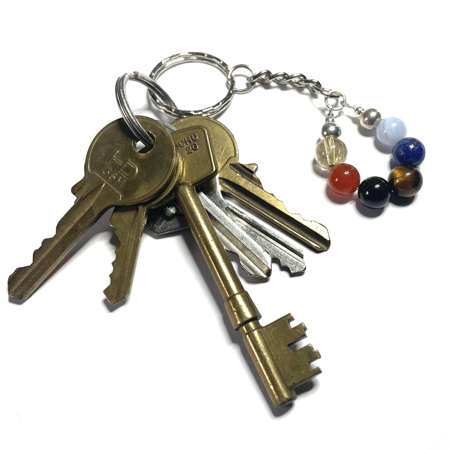 Creativity gemstone keychain with keys