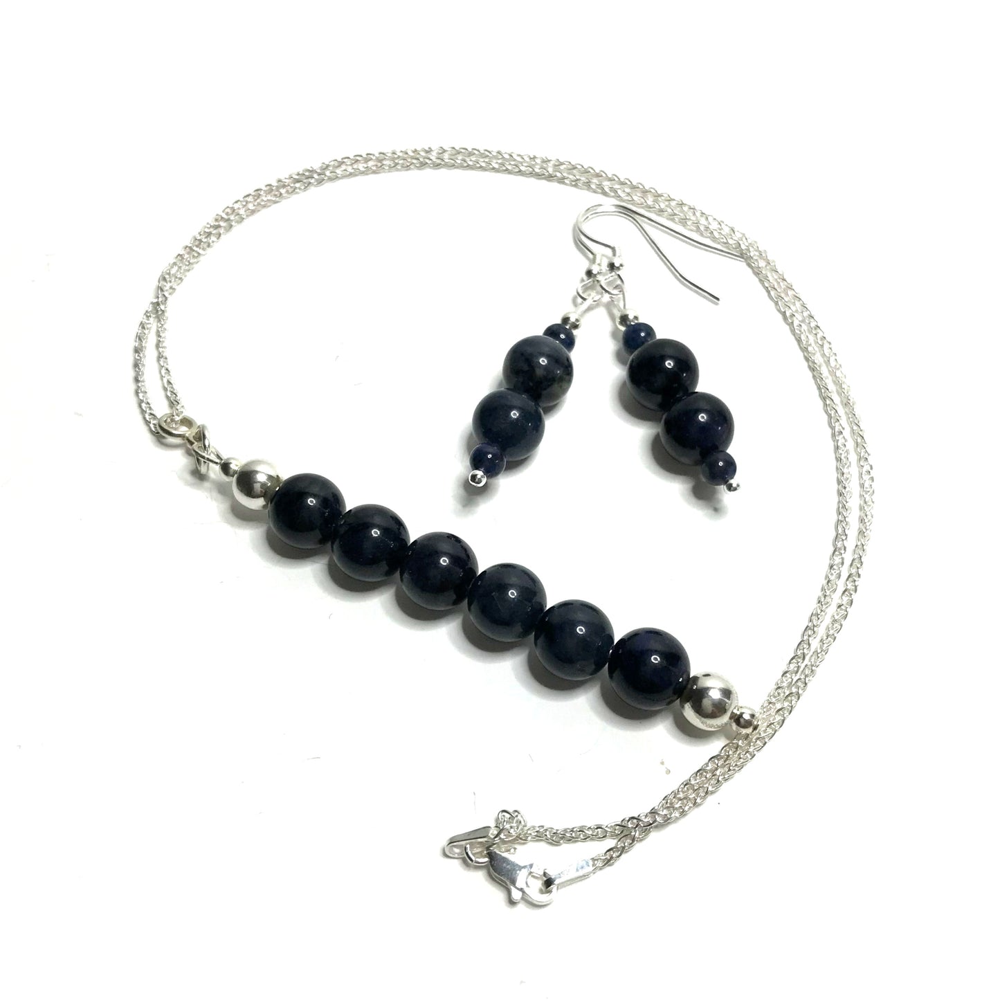 Dumortierite Pendant and Earrings Set