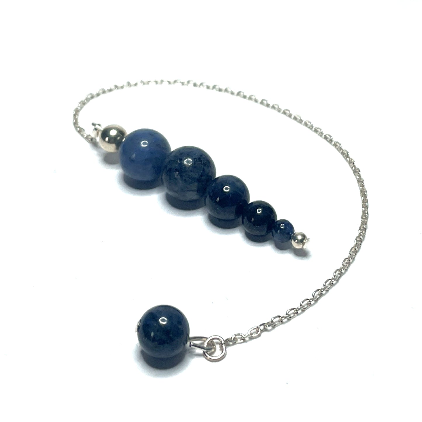 Dumortierite beaded pendulum