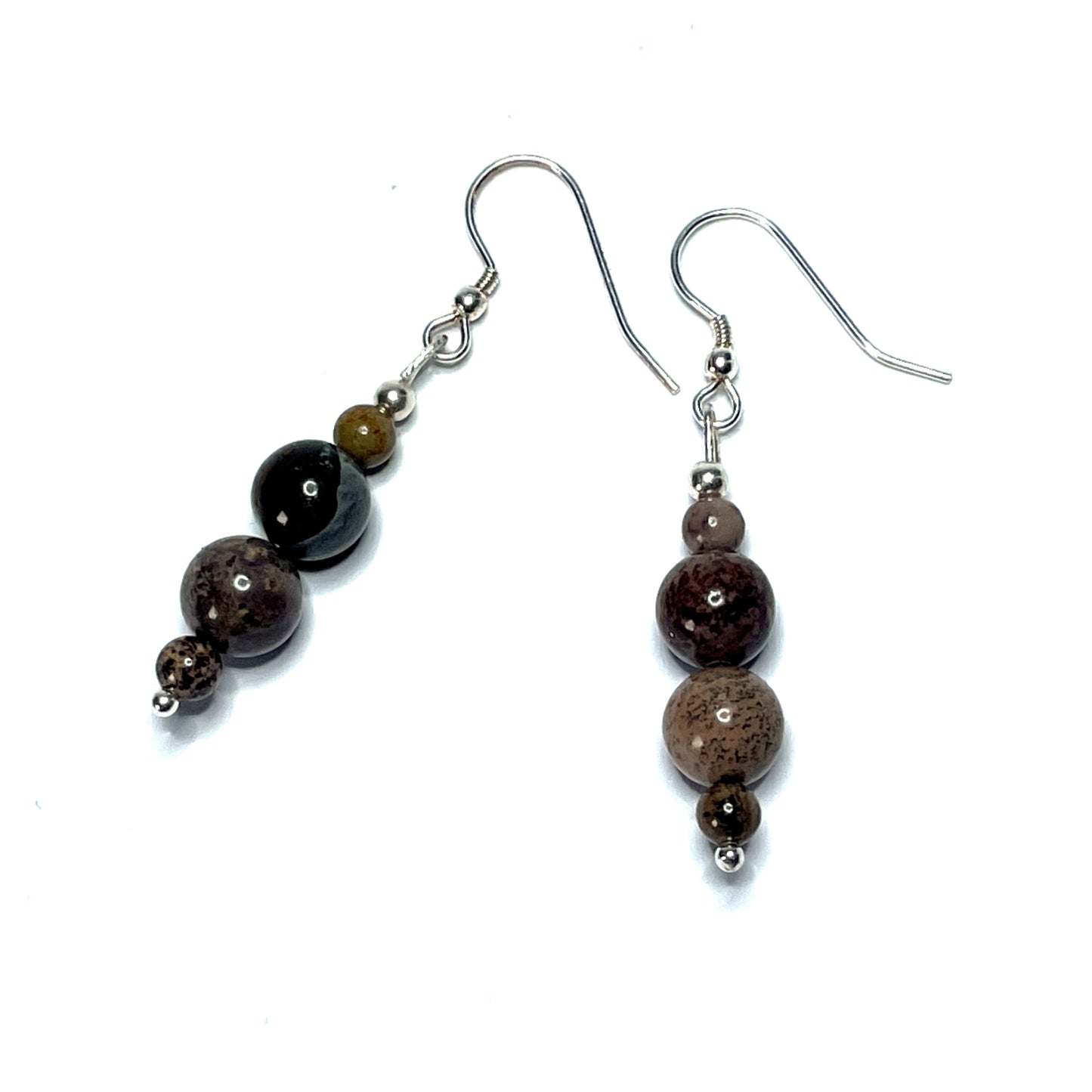 Flower jasper gemstone earrings