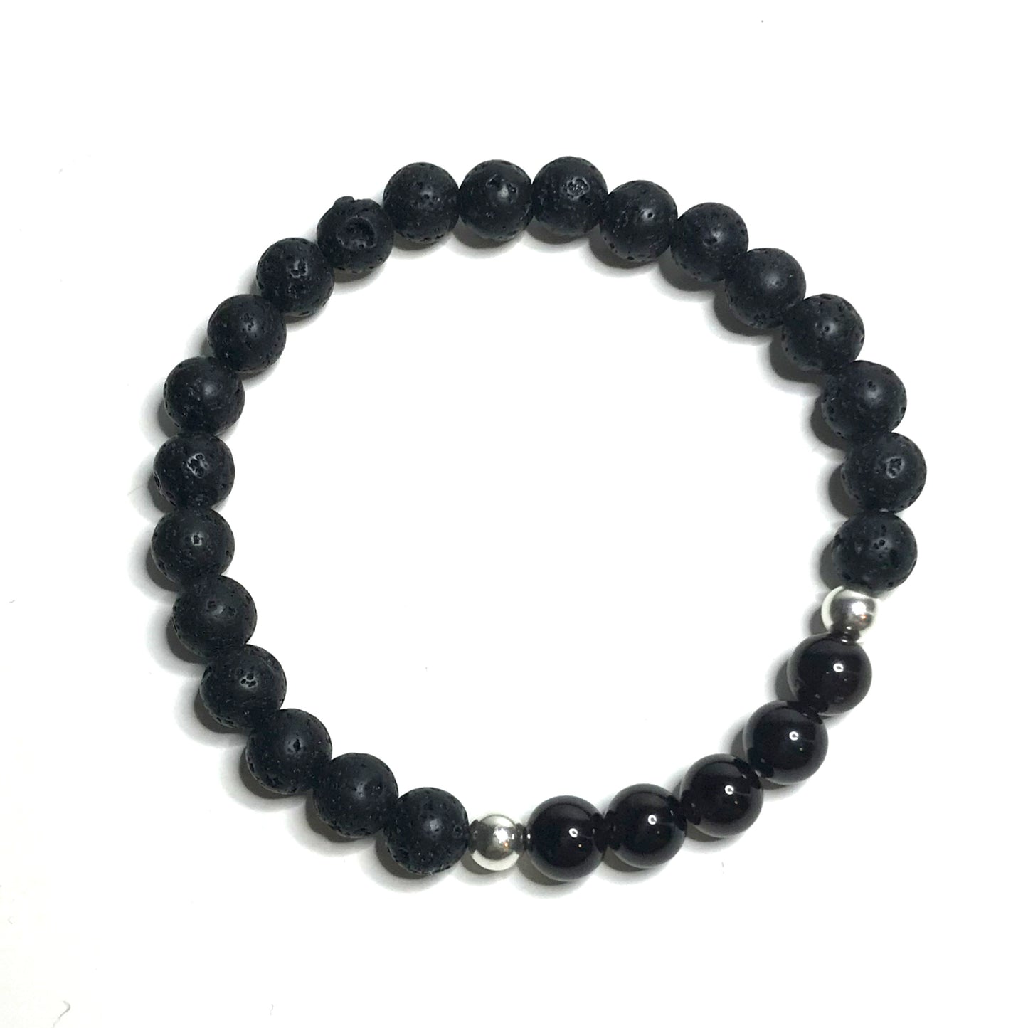 Garnet crystal bracelet with lava rock beads