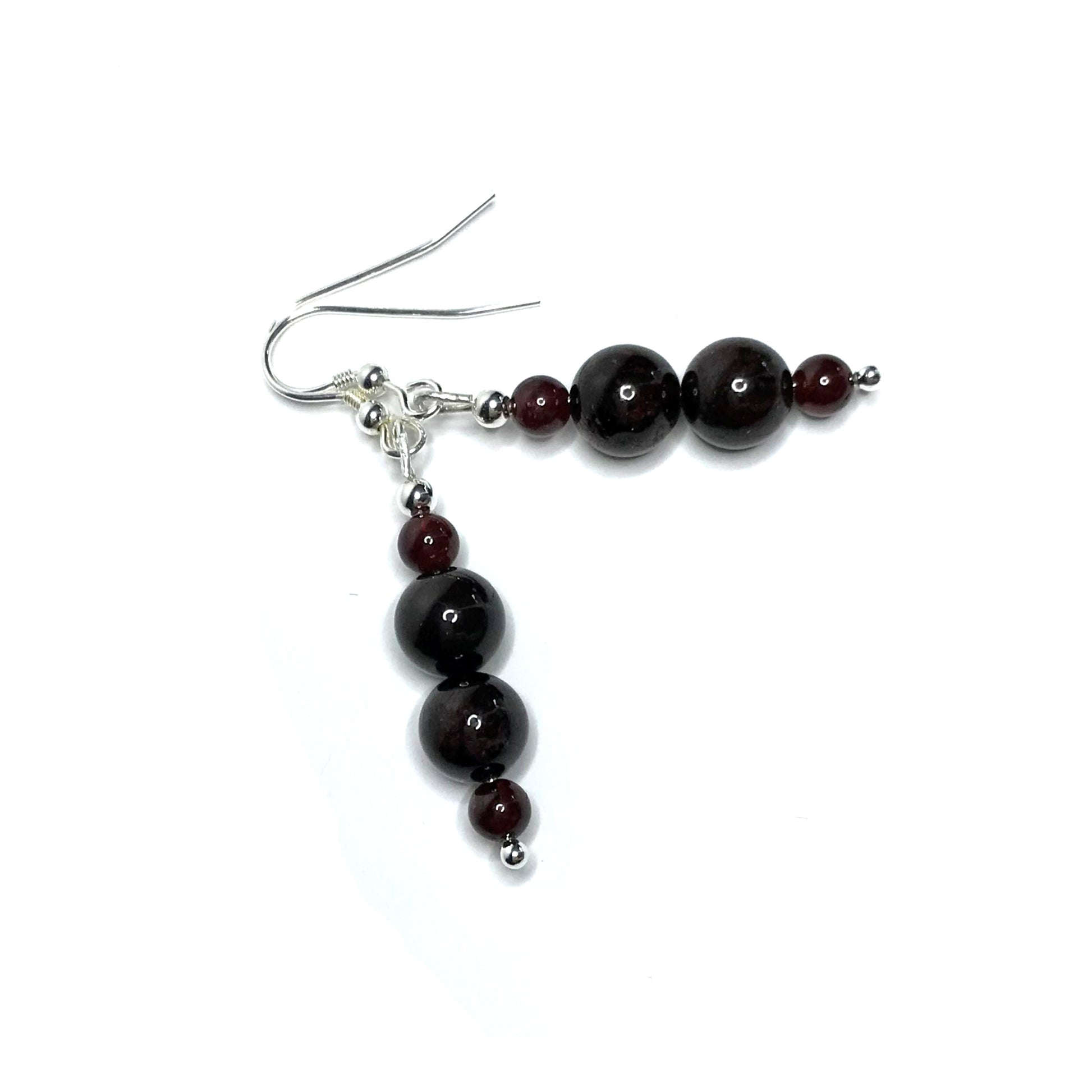 Garnet gemstone drop earrings