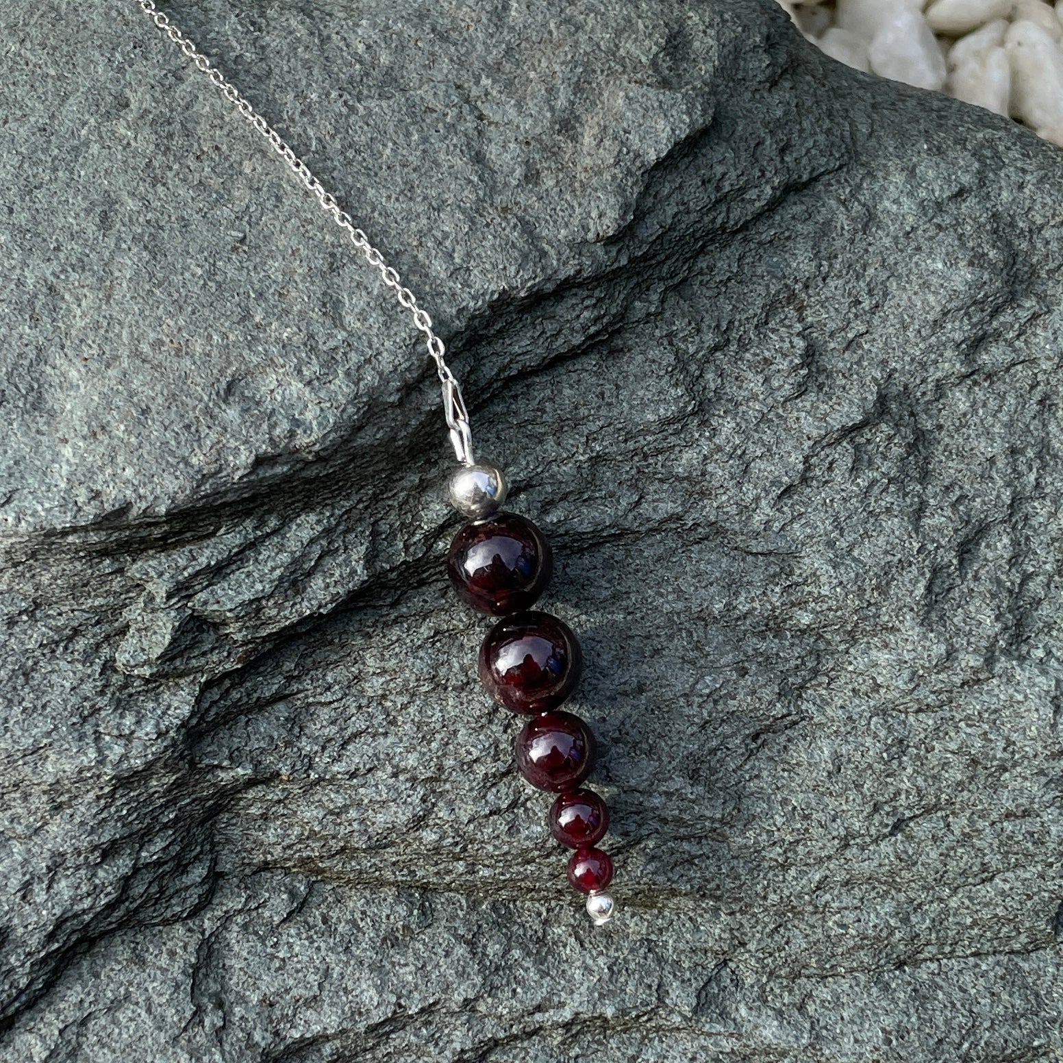 Garnet crystal pendulum