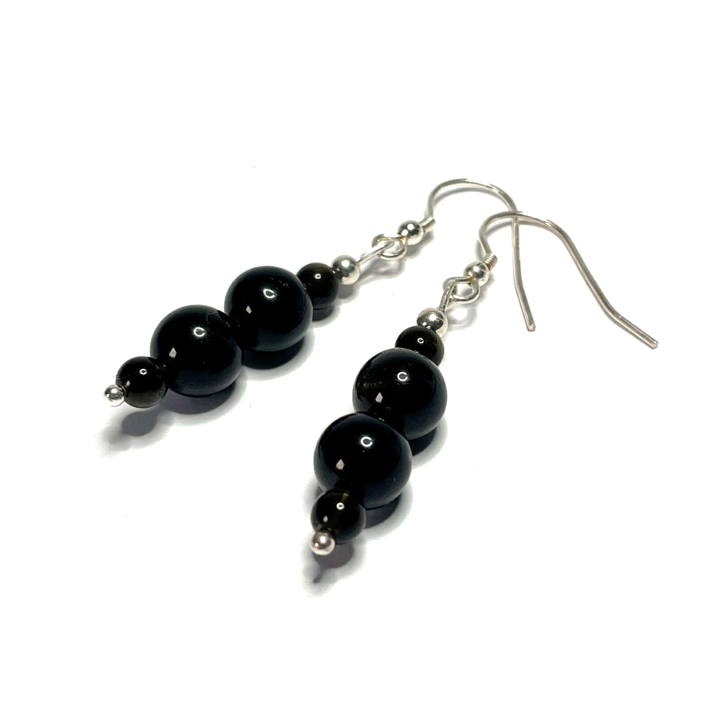 Golden Sheen Obsidian Earrings