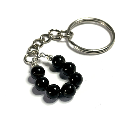 Golden Sheen Obsidian Keychain