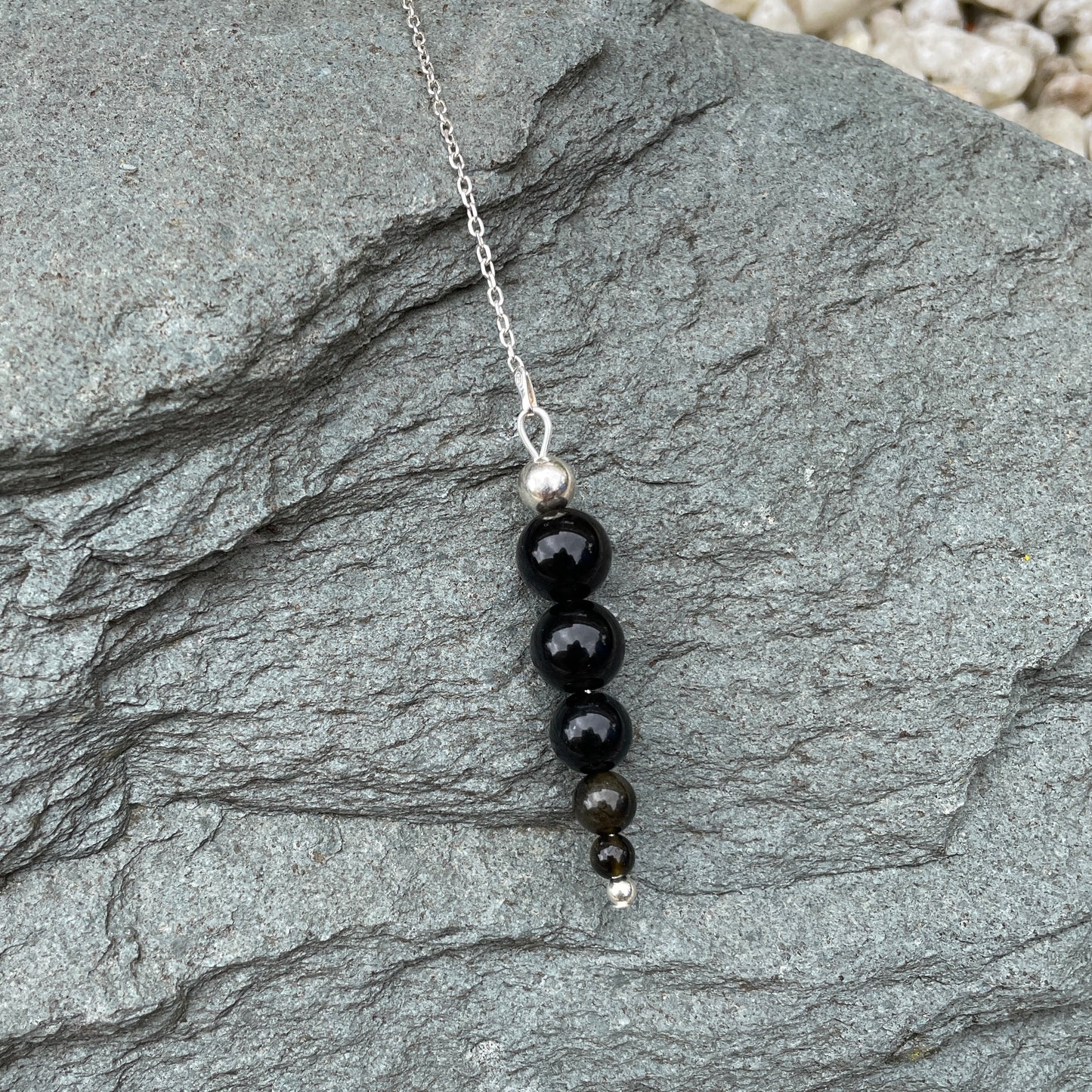 Golden sheen obsidian gemstone pendulum