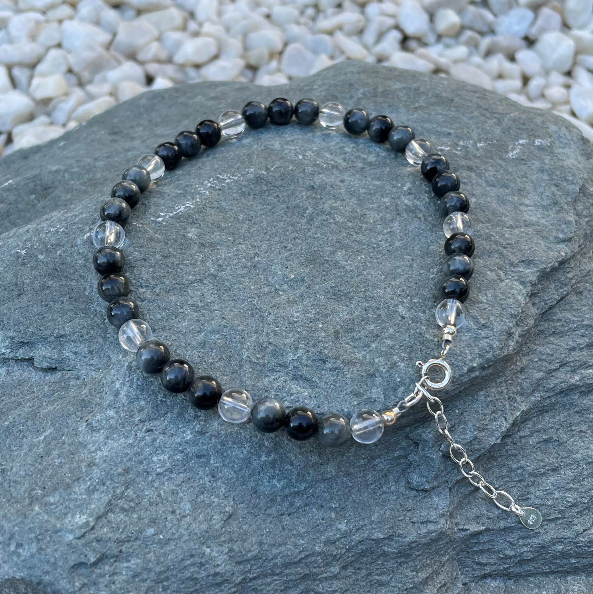 Hawk eye crystal anklet