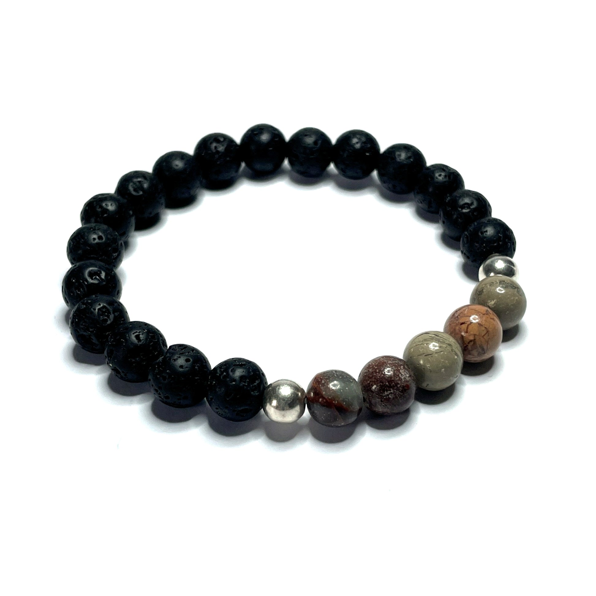 Impression Jasper with Lava Rock Bracelet