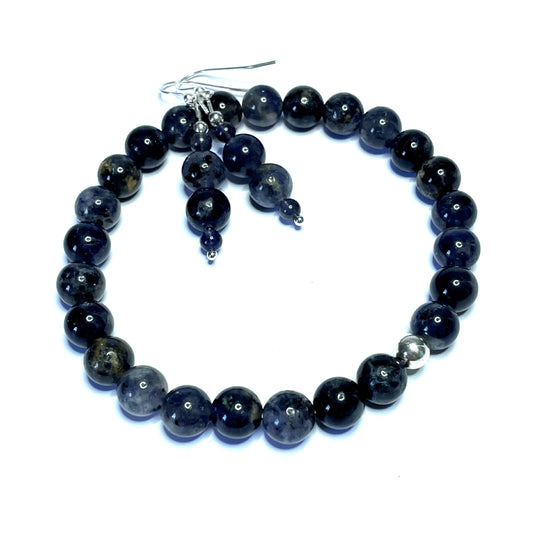 Iolite Bracelet and Earrings Set