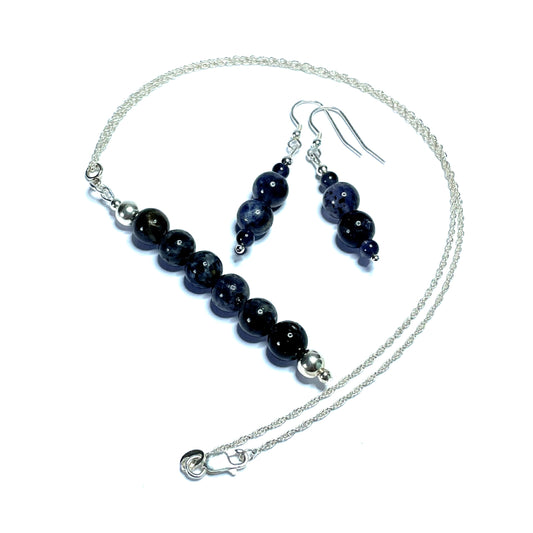 Iolite Pendant and Earrings Set