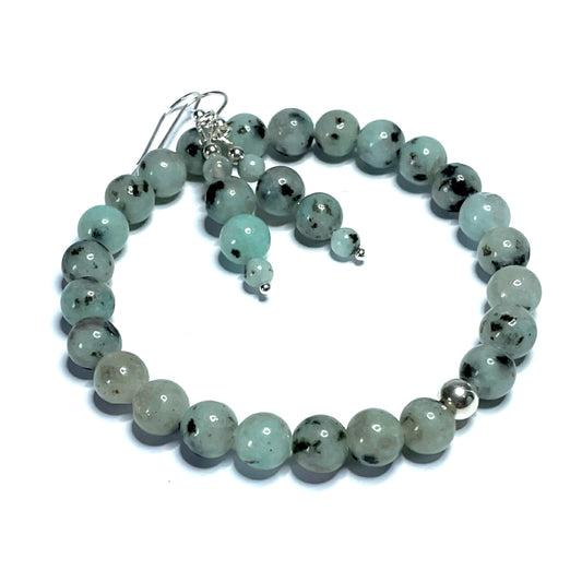 Lotus Jasper Bracelet and Earrings Set