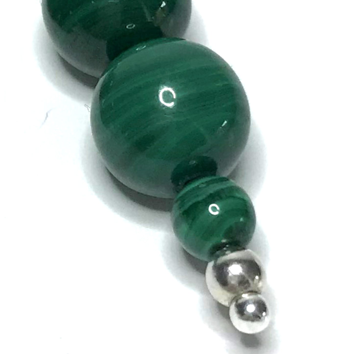 Close up of malachite bead