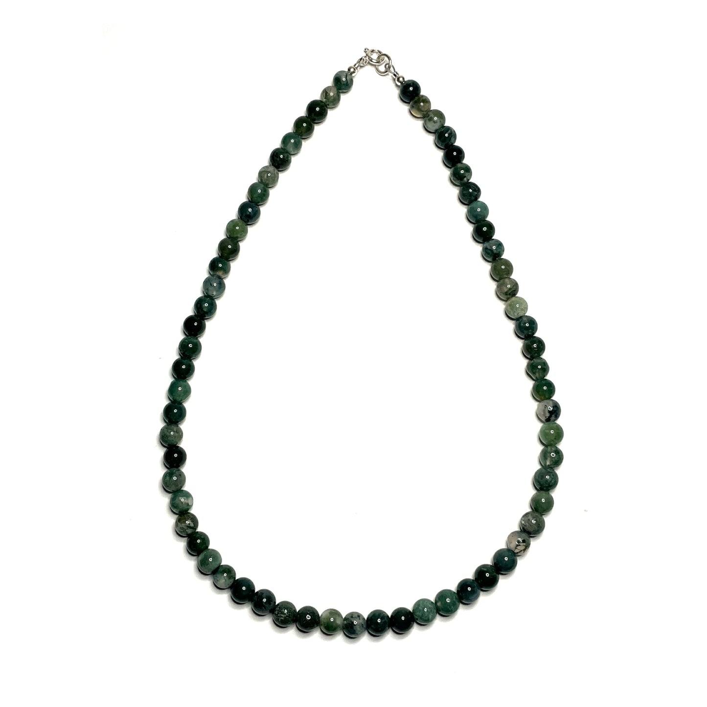 Moss agate gemstone choker