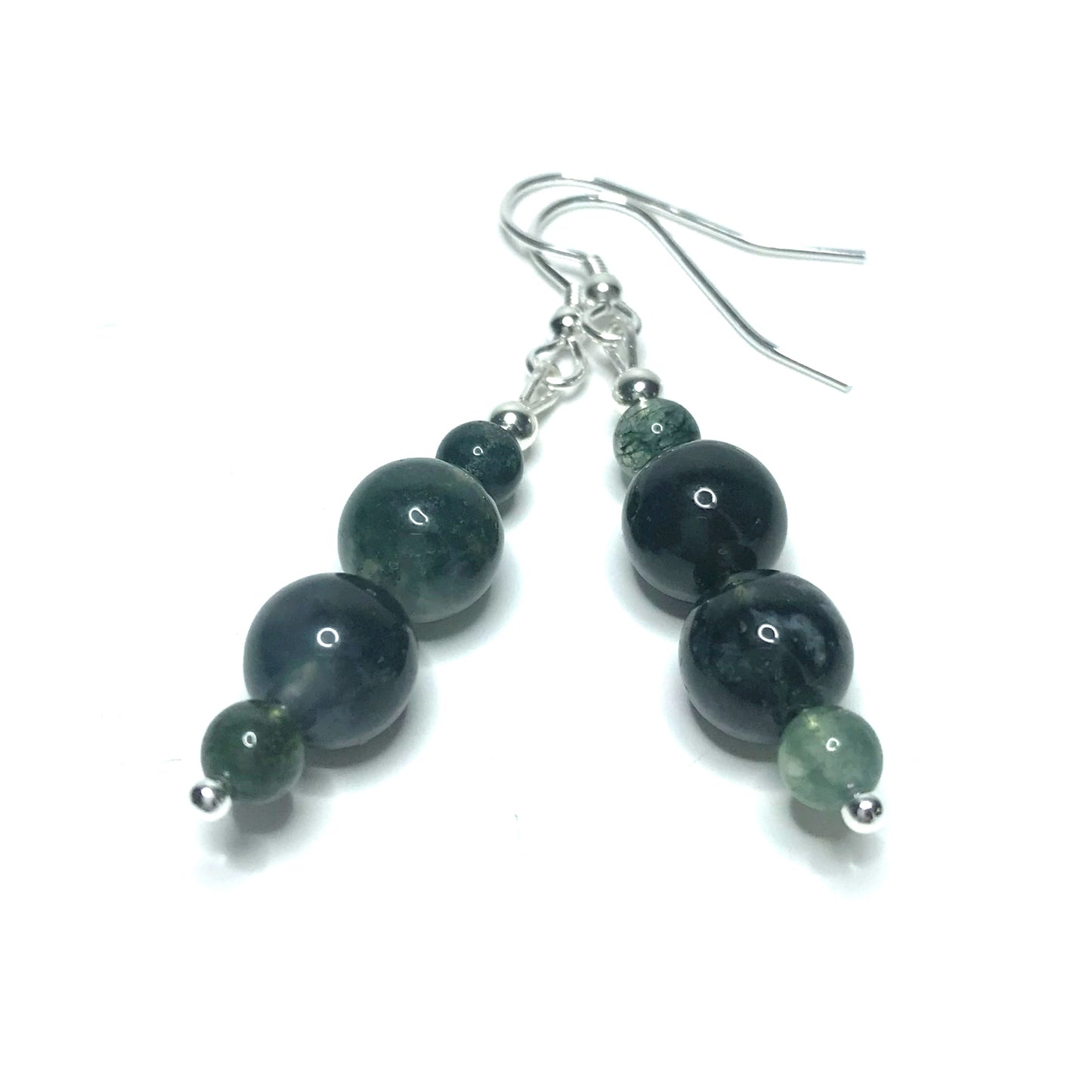 Moss agate earrings