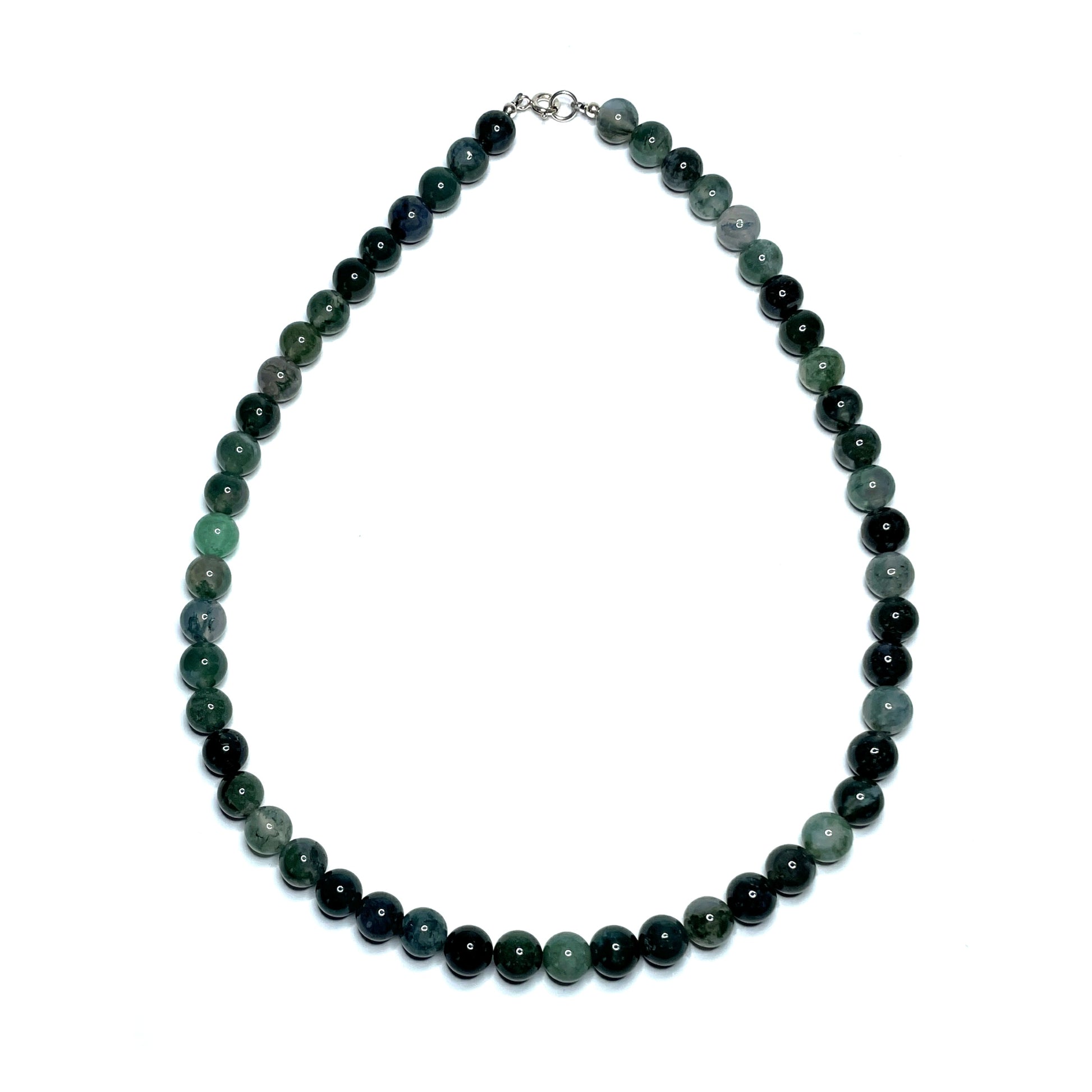 Moss agate gemstone necklace