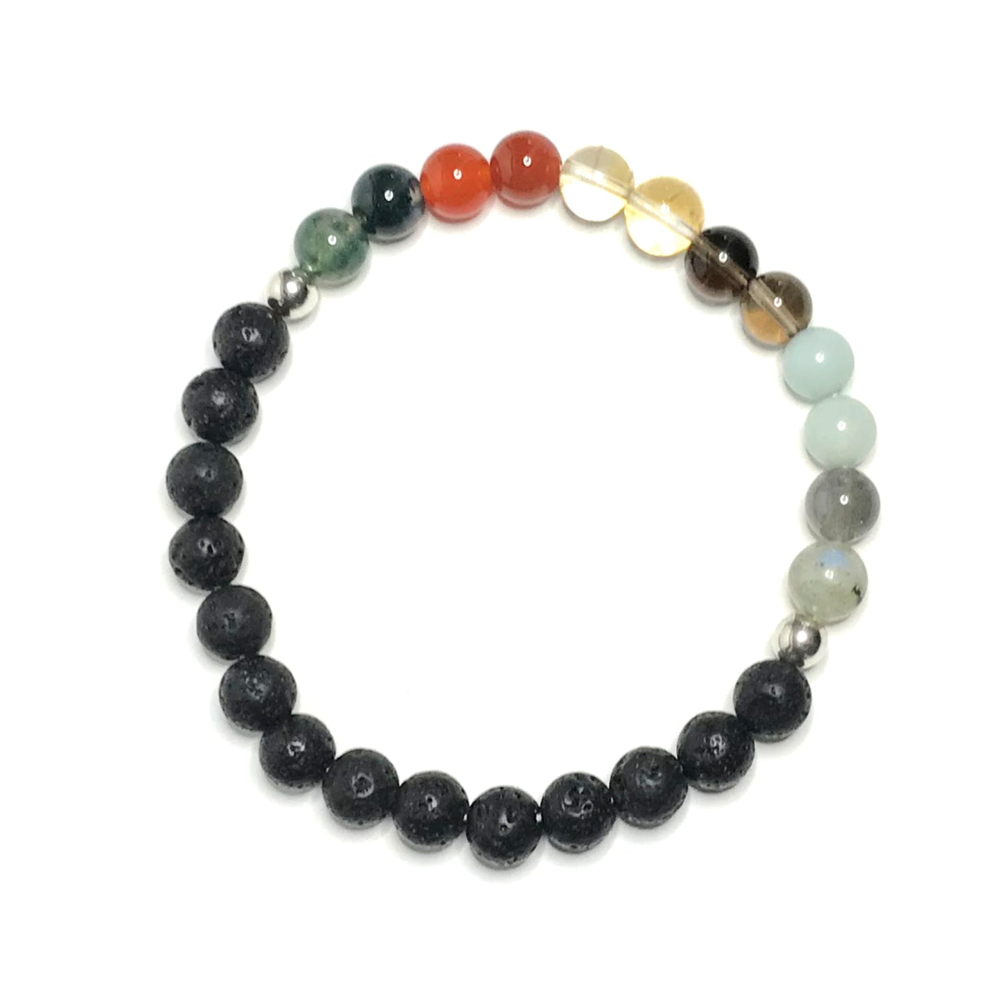 New beginnings gemstone beaded bracelet with lava