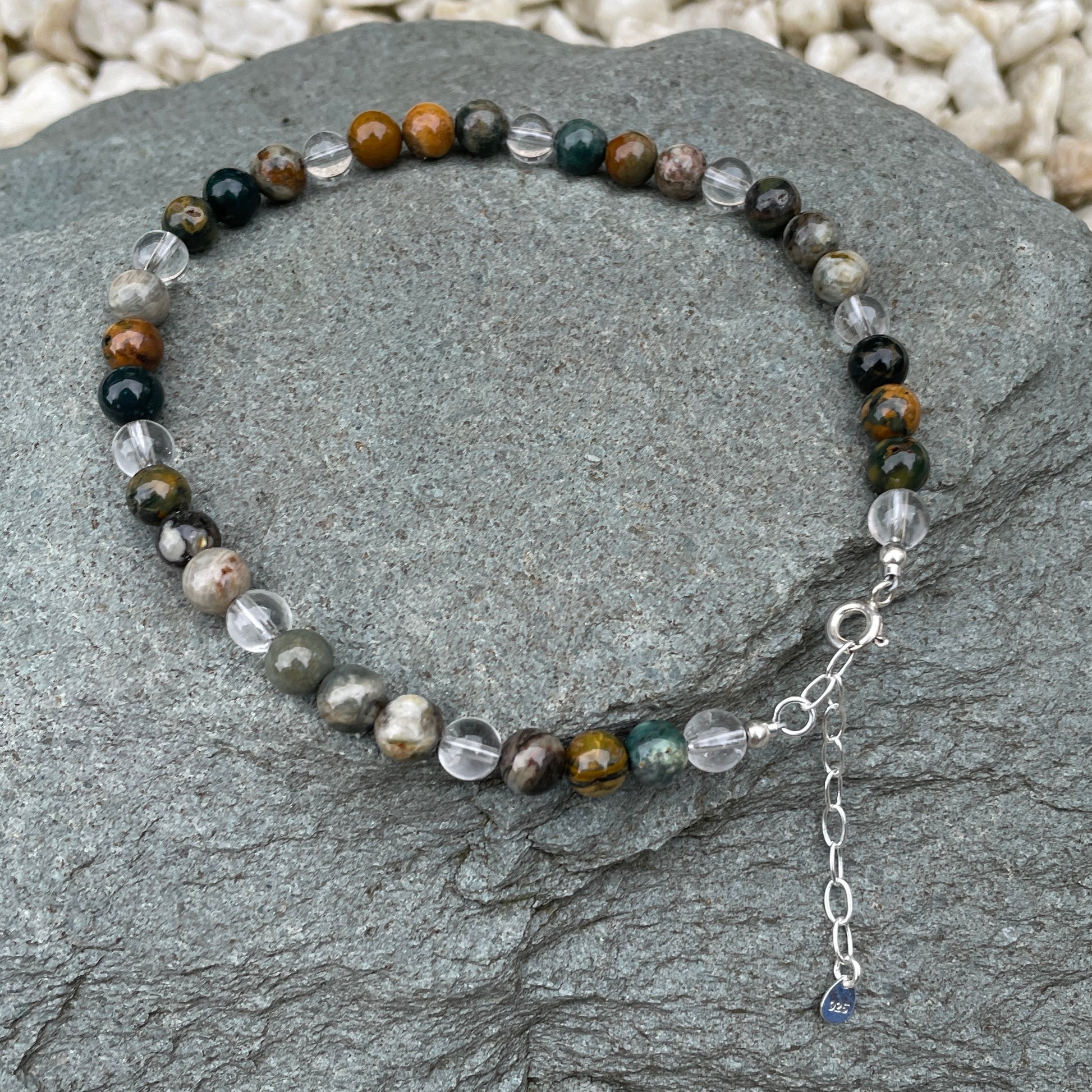 Ocean jasper crystal anklet