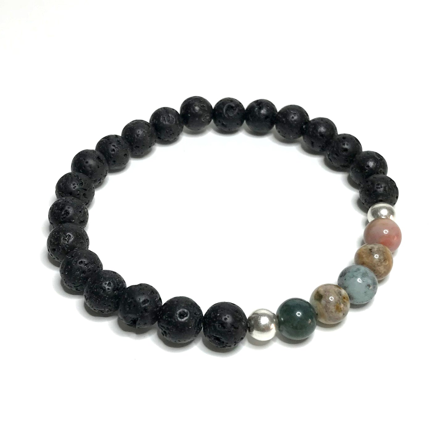 Ocean jasper bracelet with lava