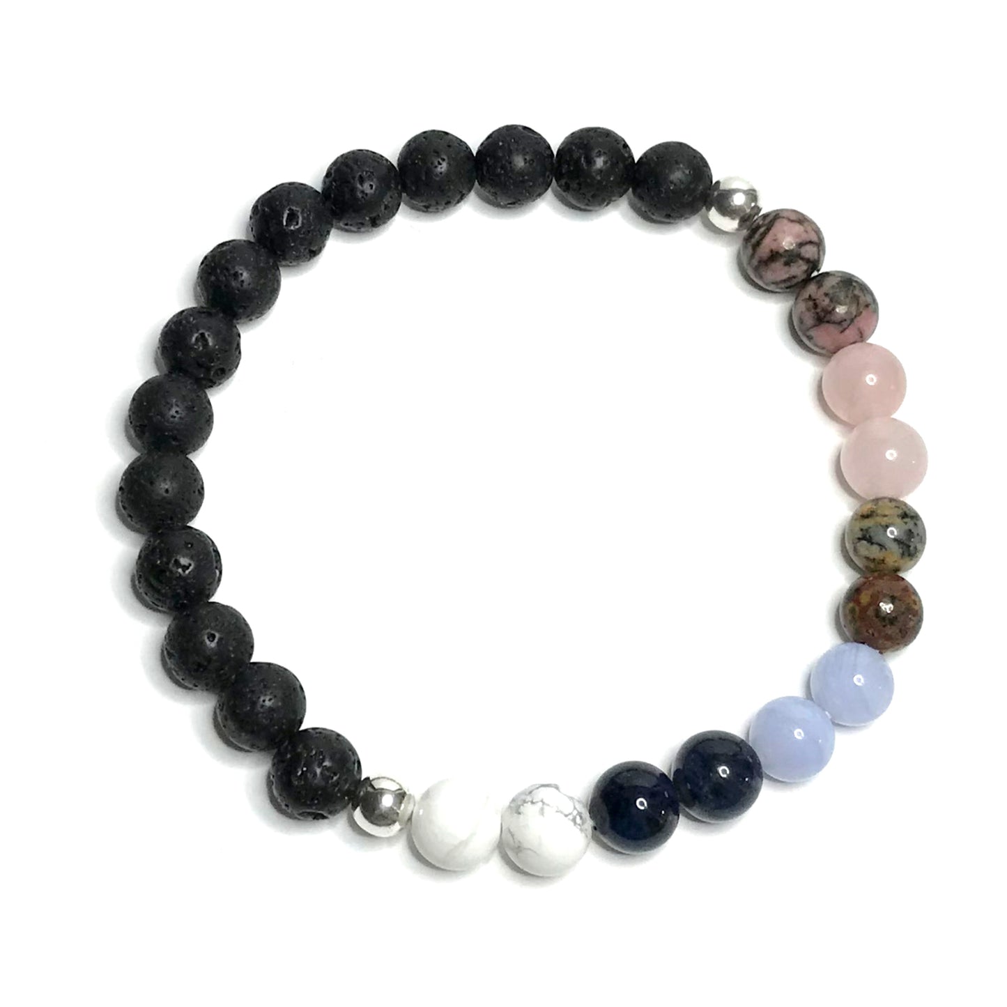 Patience gemstone bracelet with lava