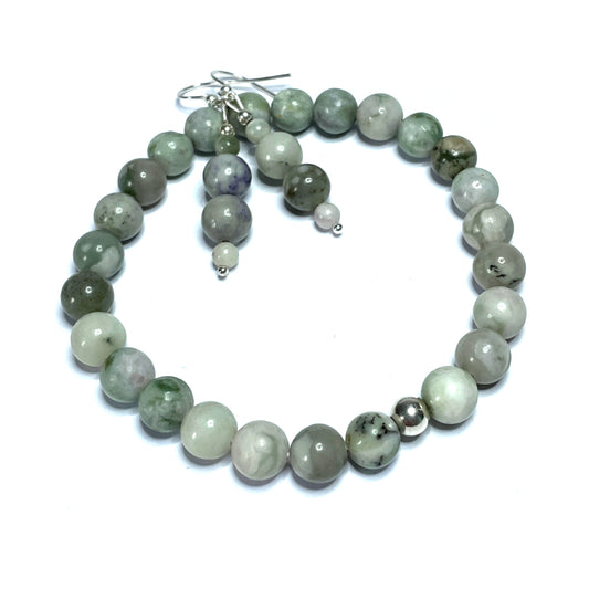 Peace Jade Bracelet and Earrings Set