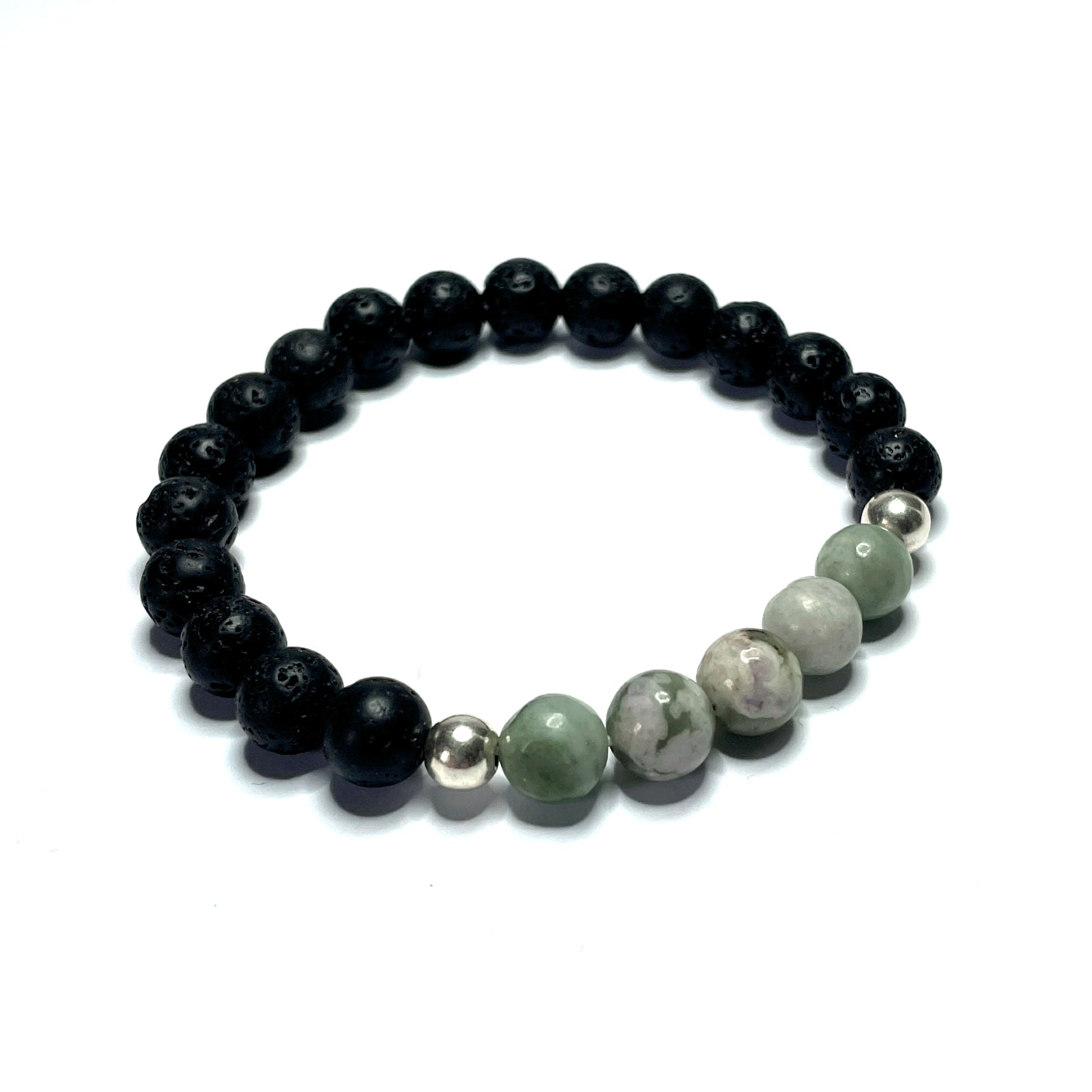 Peace Jade with Lava Rock Bracelet