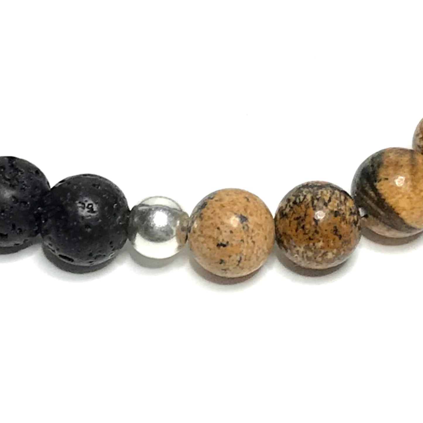 Picture Jasper with Lava Rock Bracelet