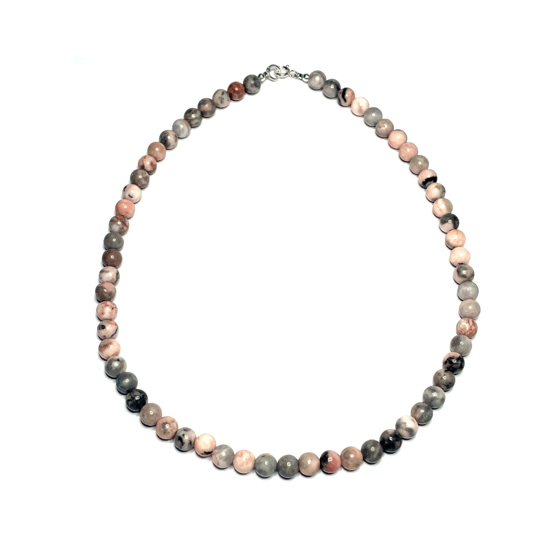 Pink zebra jasper gemstone choker