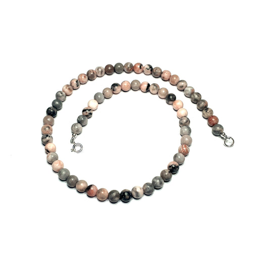 Pink Zebra Jasper Choker Necklace