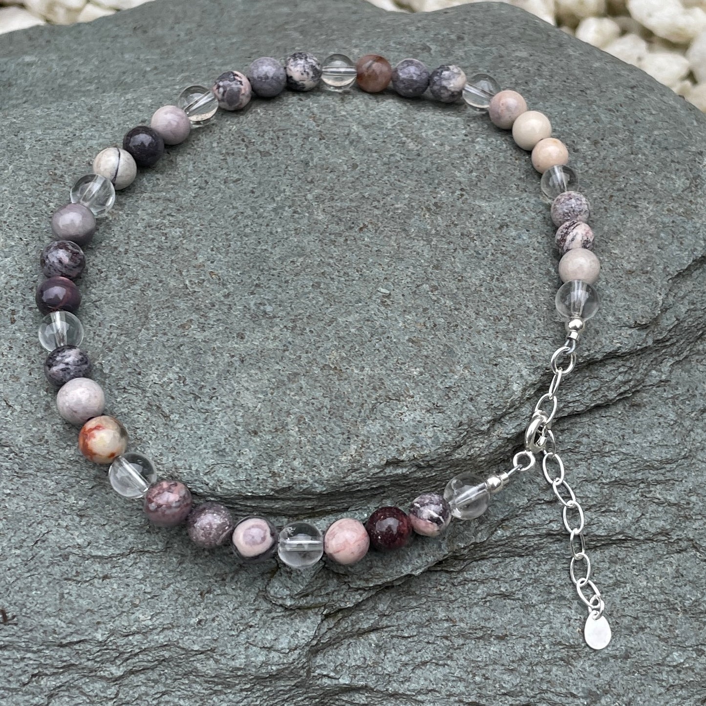 Porcelain jasper crystal anklet