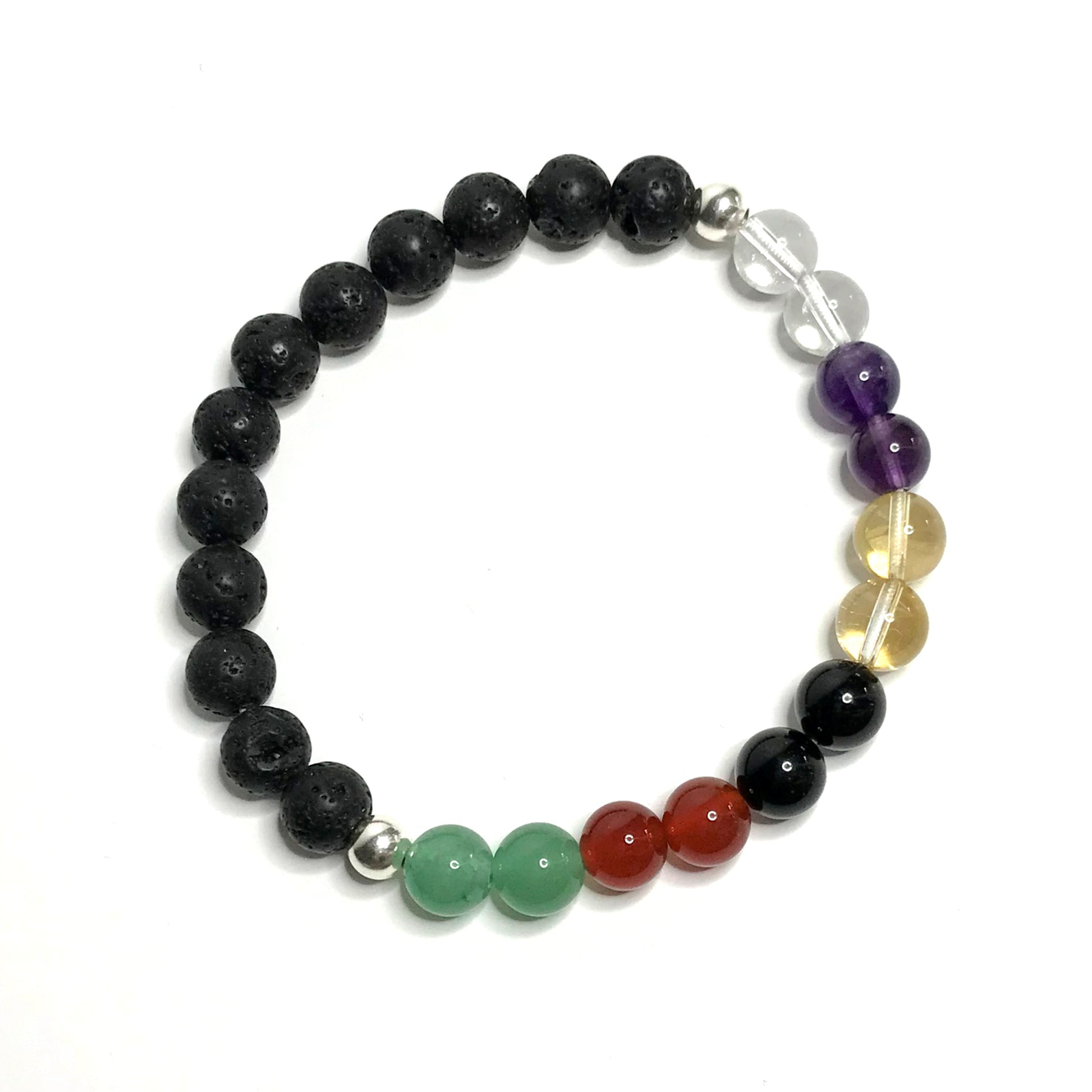 Positivity crystal bracelet with lava