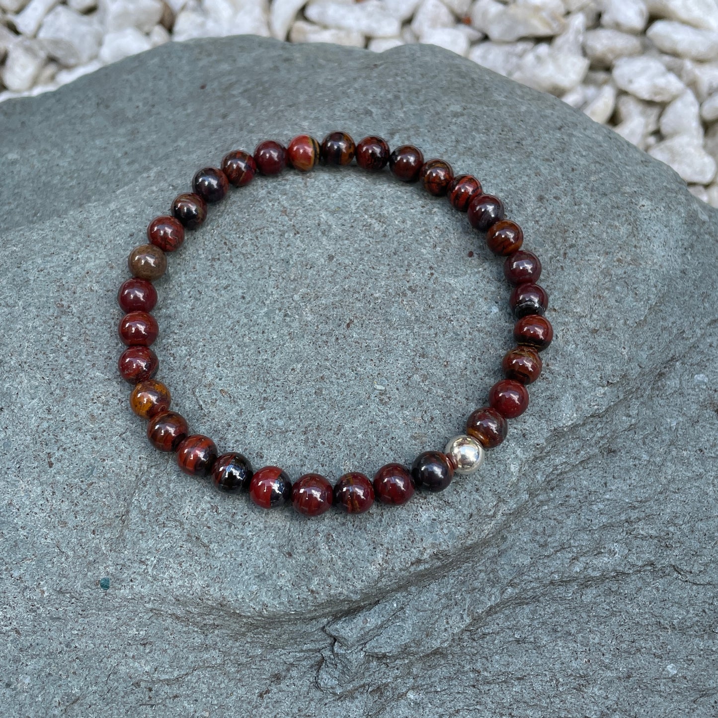 Red Iron Tiger Eye Crystal Bracelet