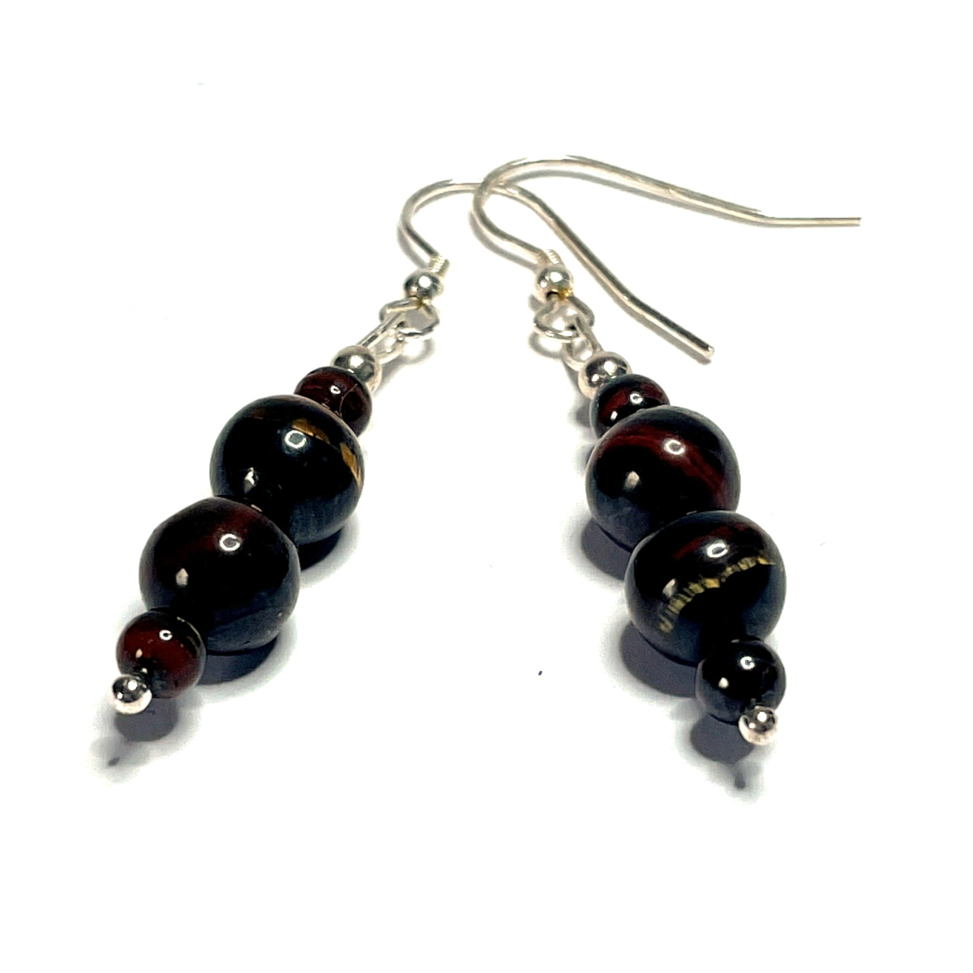 Red Iron Tiger's Eye Earrings