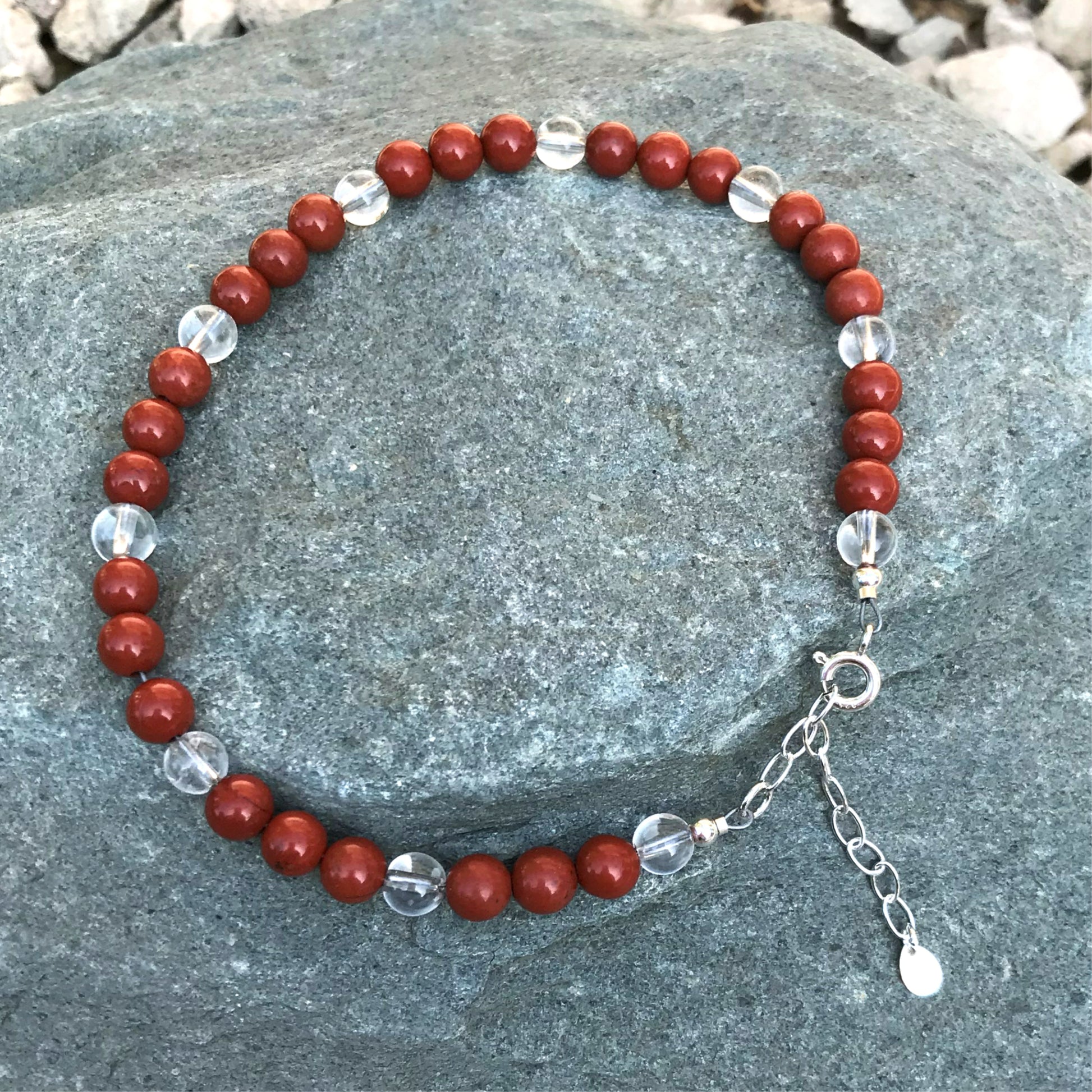 Red jasper crystal anklet